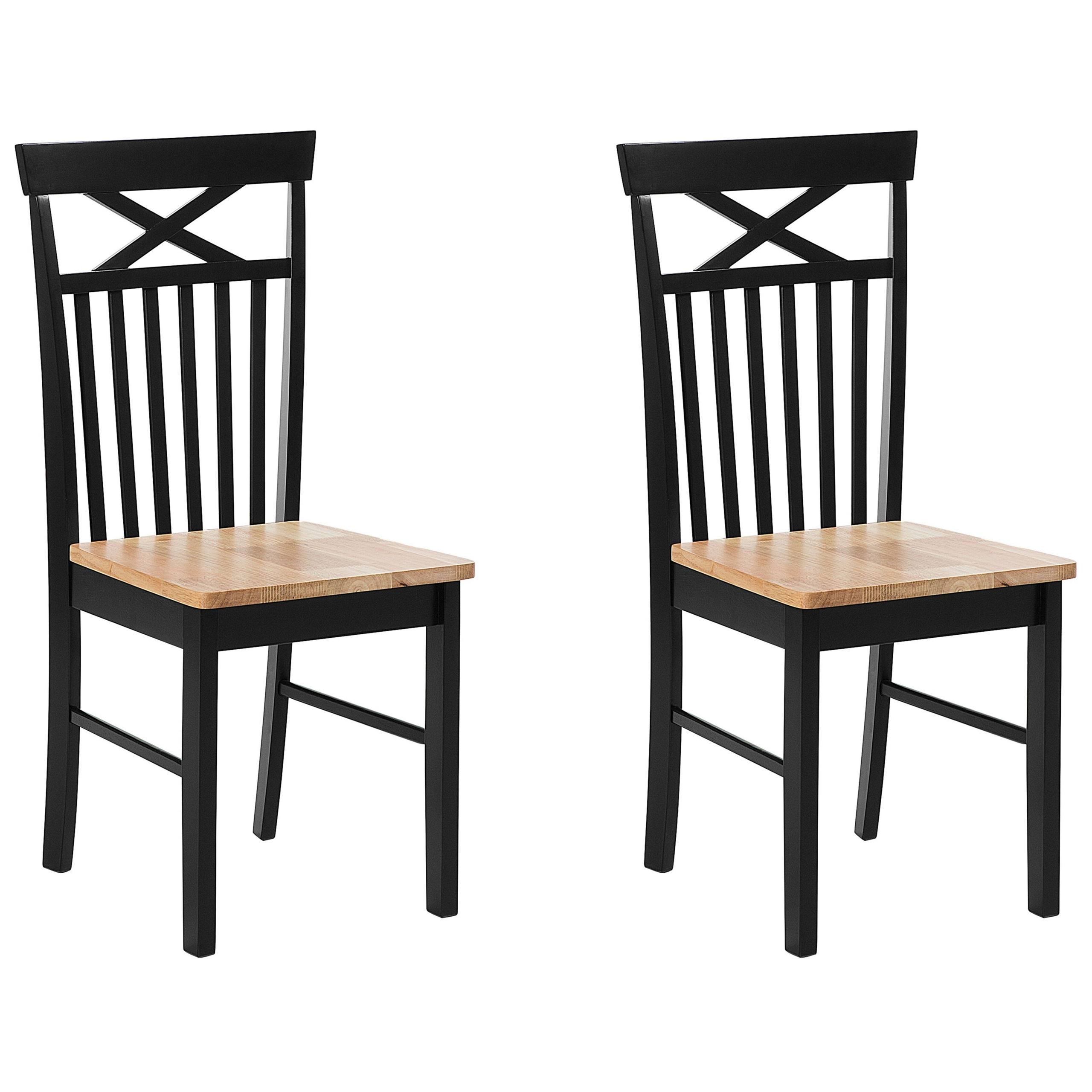 Set de 2 scaune dining HOUSTON Lemn Negru [2]