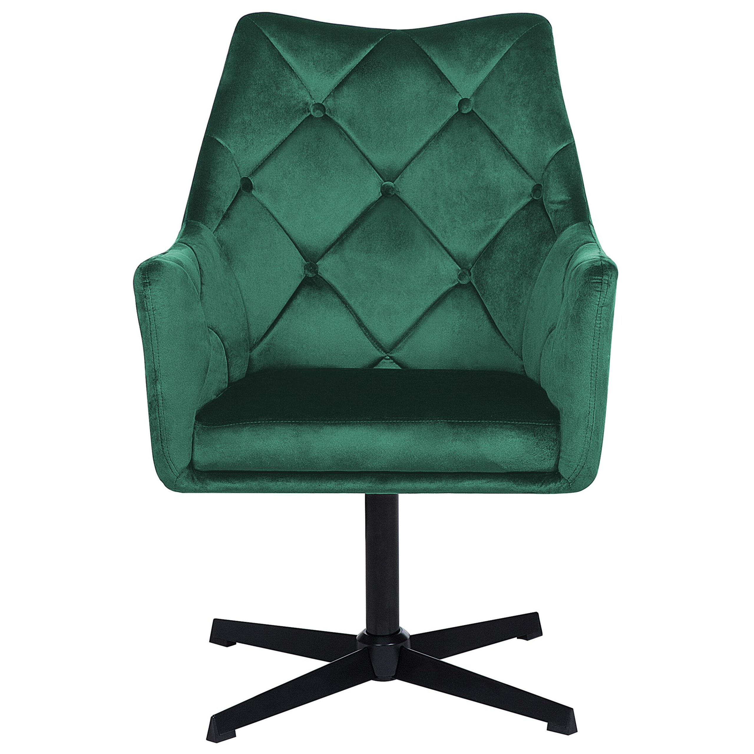 VAKSALA swivel armchair Velvet Dark green [4]