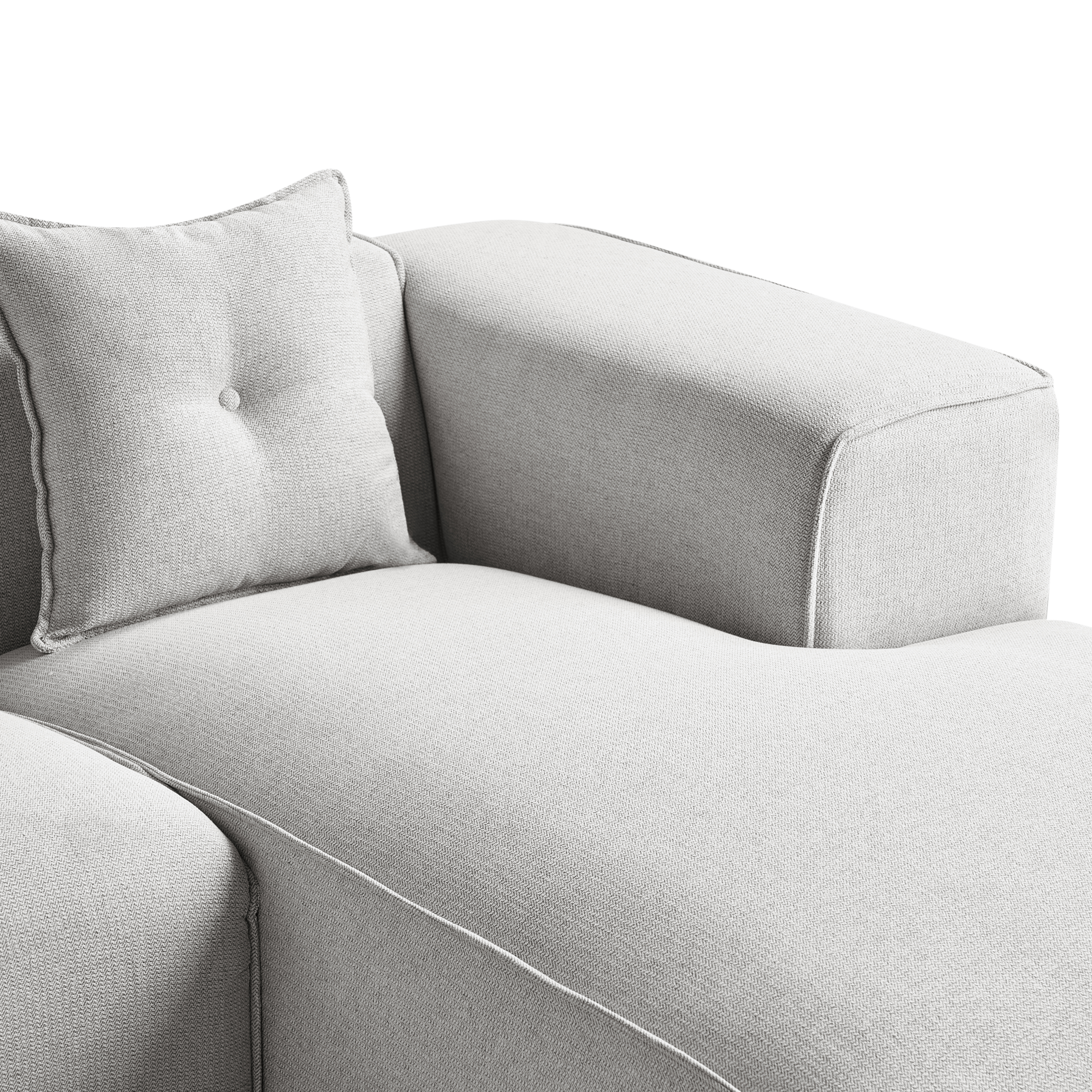 Colțar cu 3 locuri DOLVA  Gri deschis Stânga [7]