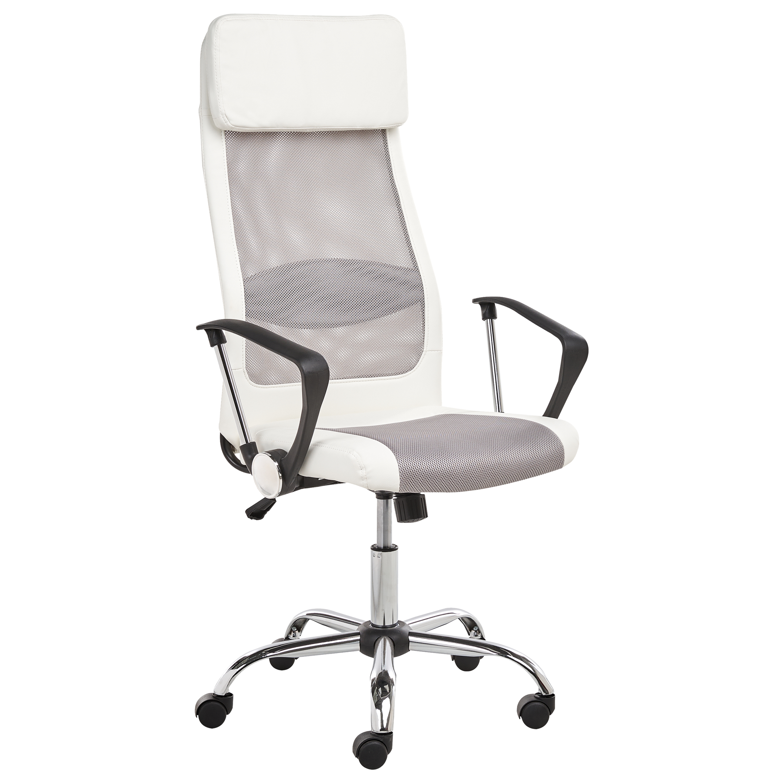 Scaun ergonomic PIONEER Piele ecologică Alb [2]