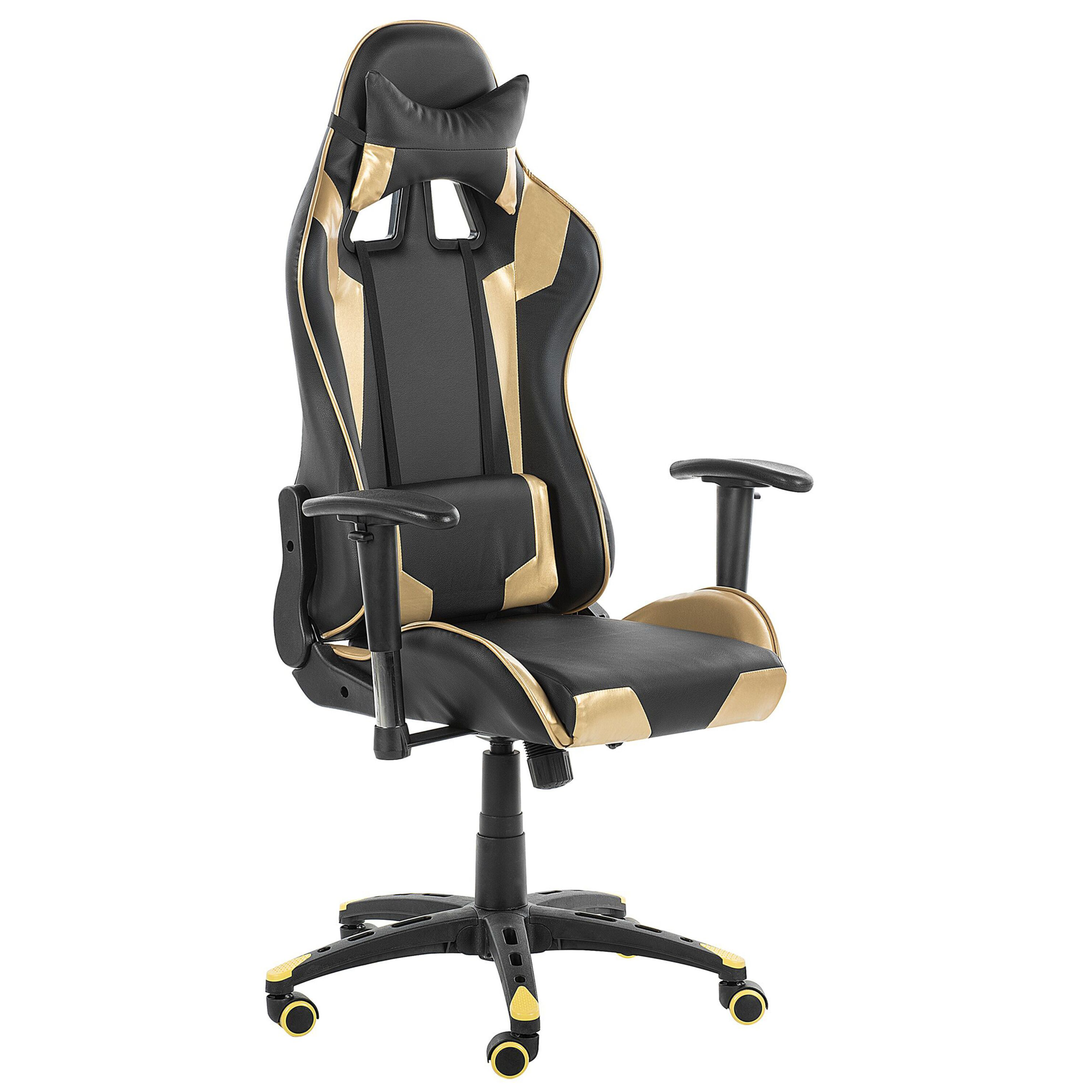 Gaming chair KNIGHT Eco-leather Gold [2]