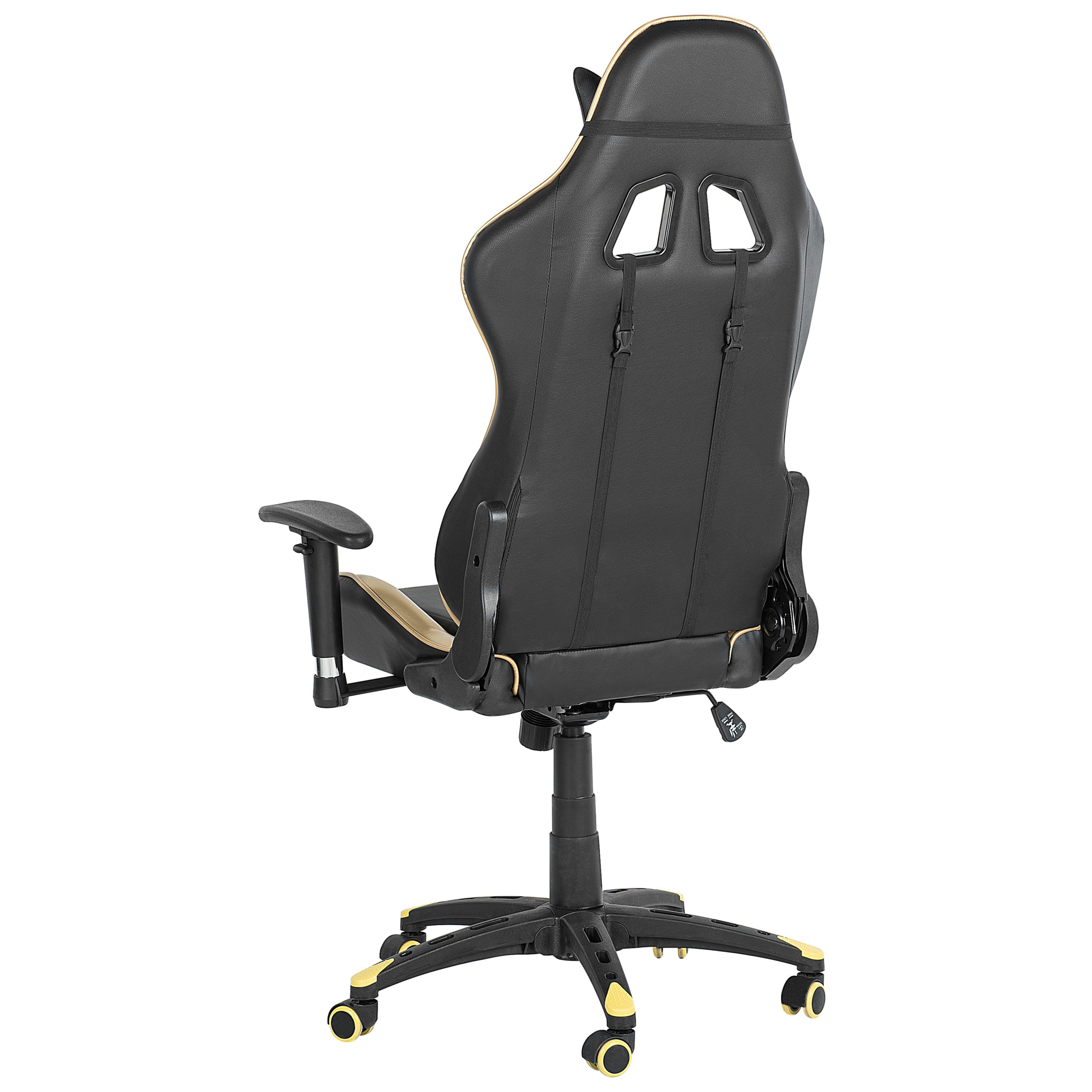 Gaming chair KNIGHT Eco-leather Gold [5]
