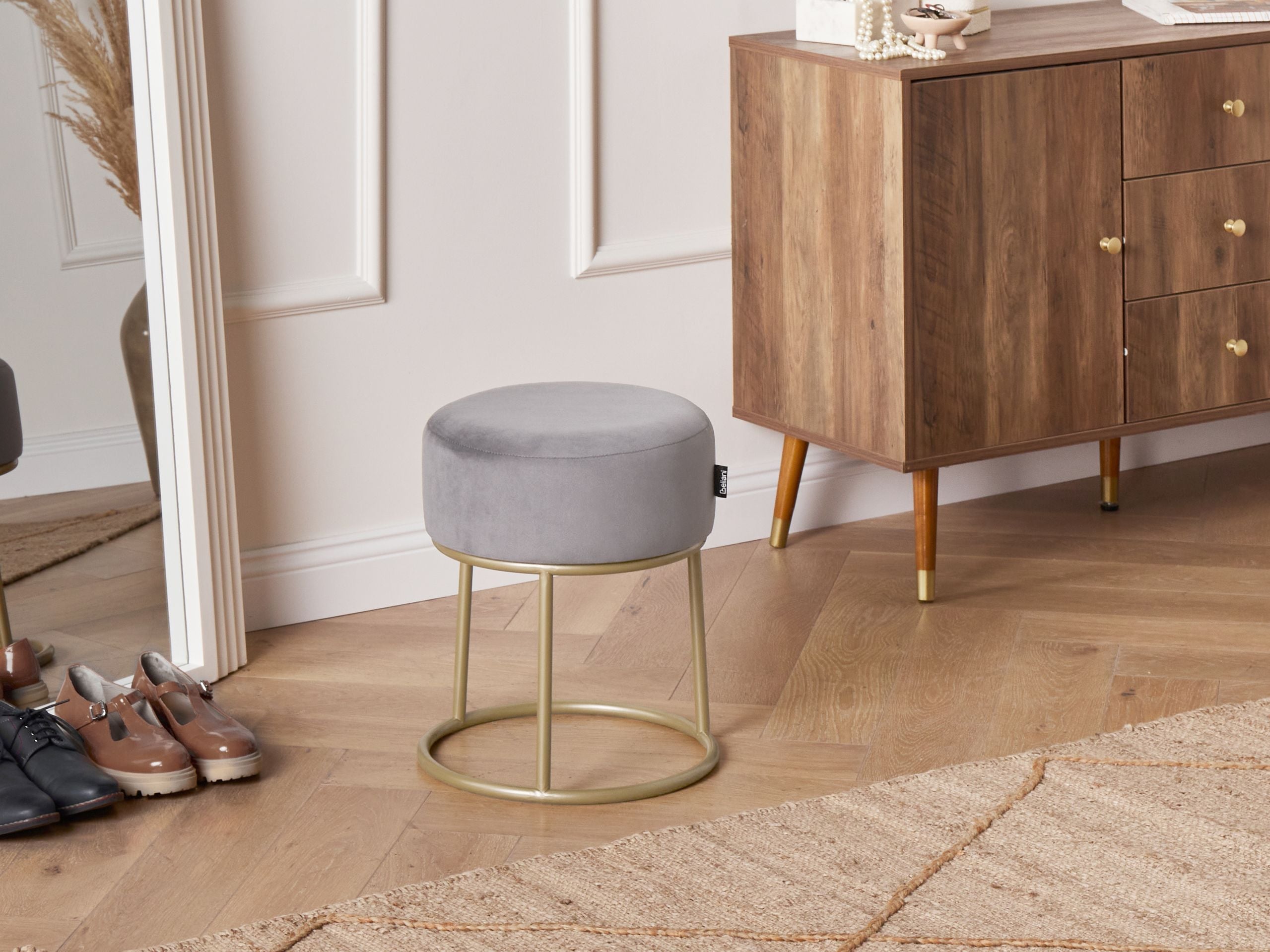 Scaun taburet DELCO Catifea Gri [1]