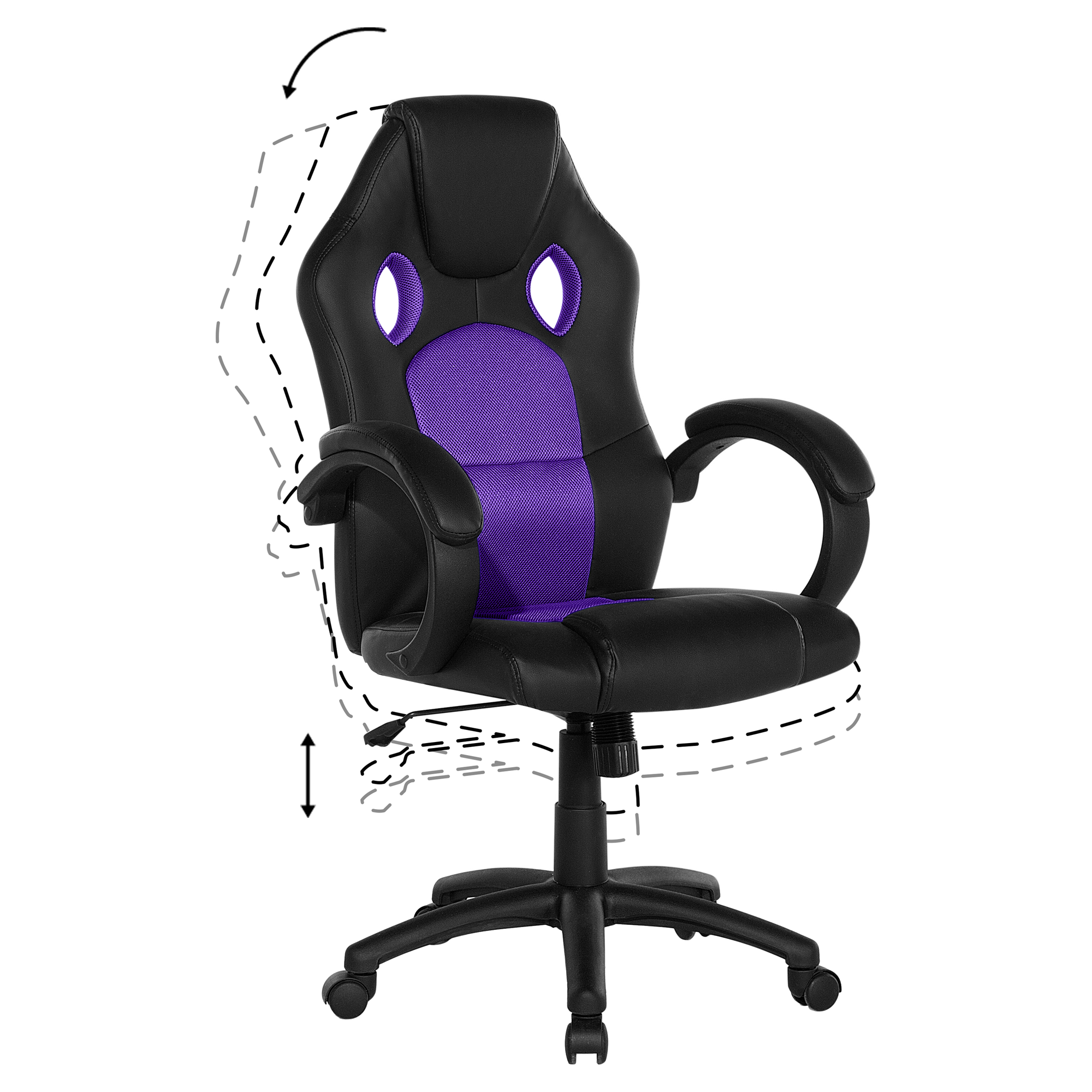 Scaun ergonomic FIGHTER Piele ecologică Violet [7]