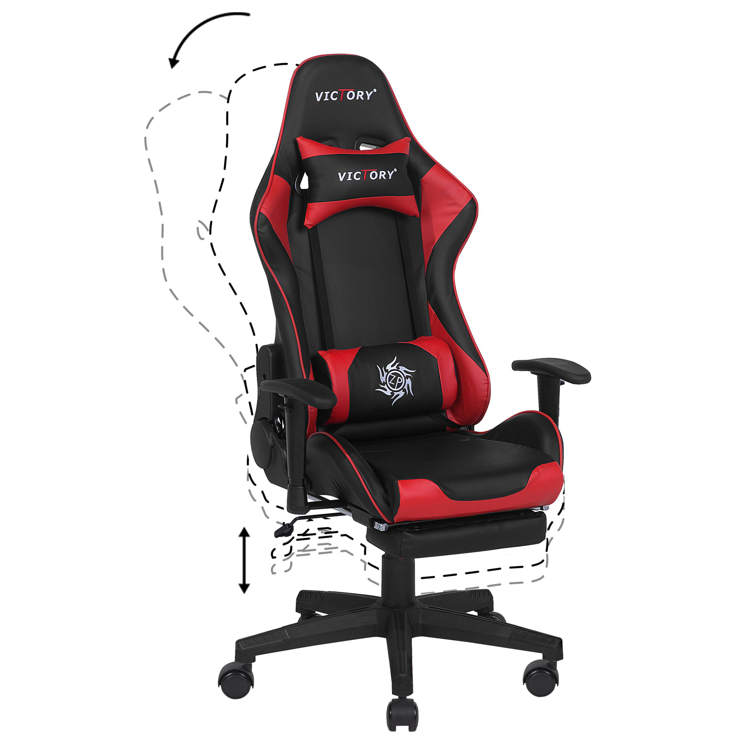 Scaun gaming VICTORY Piele ecologică Roșu [6]