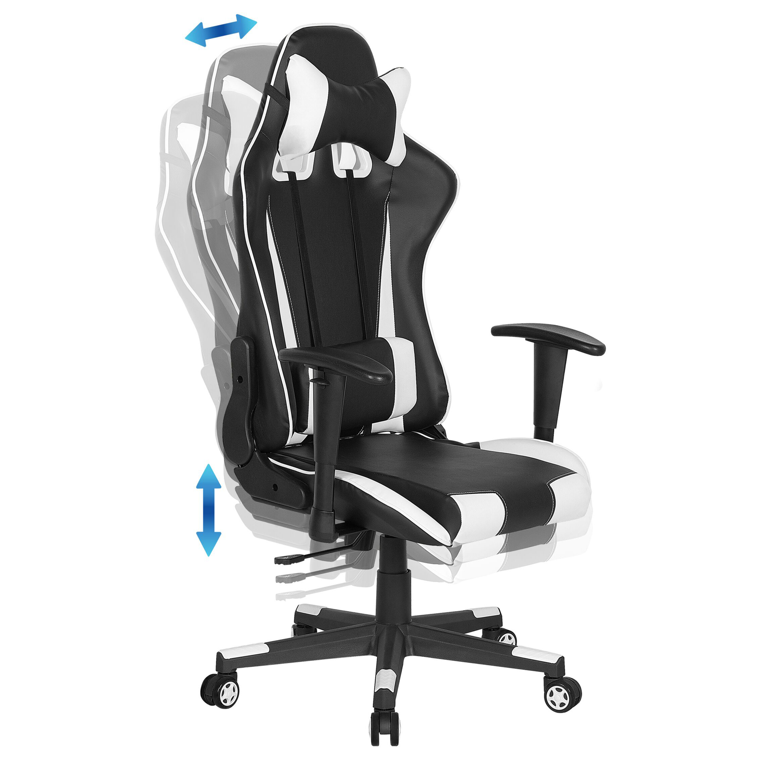 Scaun ergonomic GAMER Piele ecologică Alb [6]