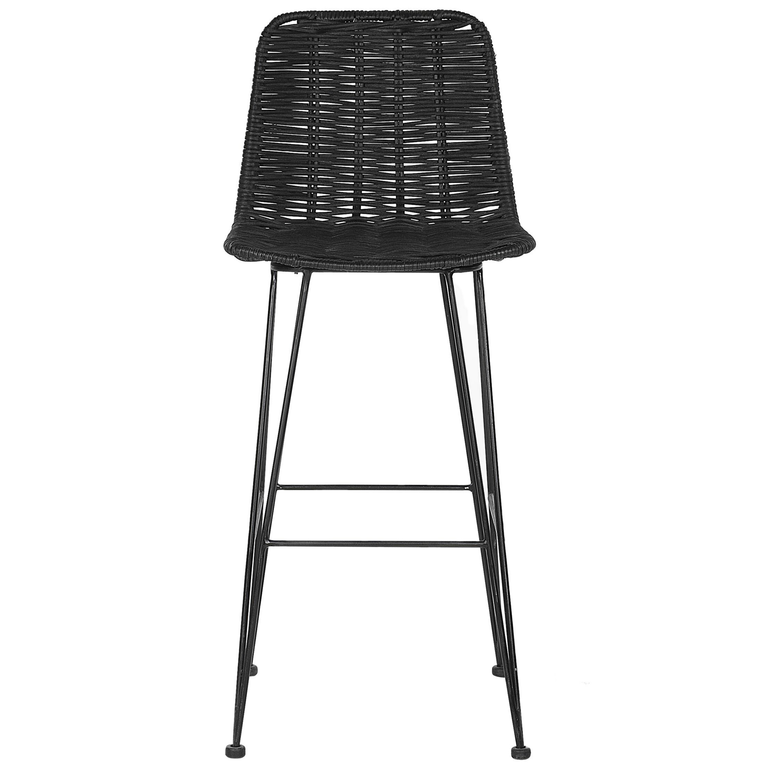 Set of 2 bar chairs CASSITA Rattan Black [5]