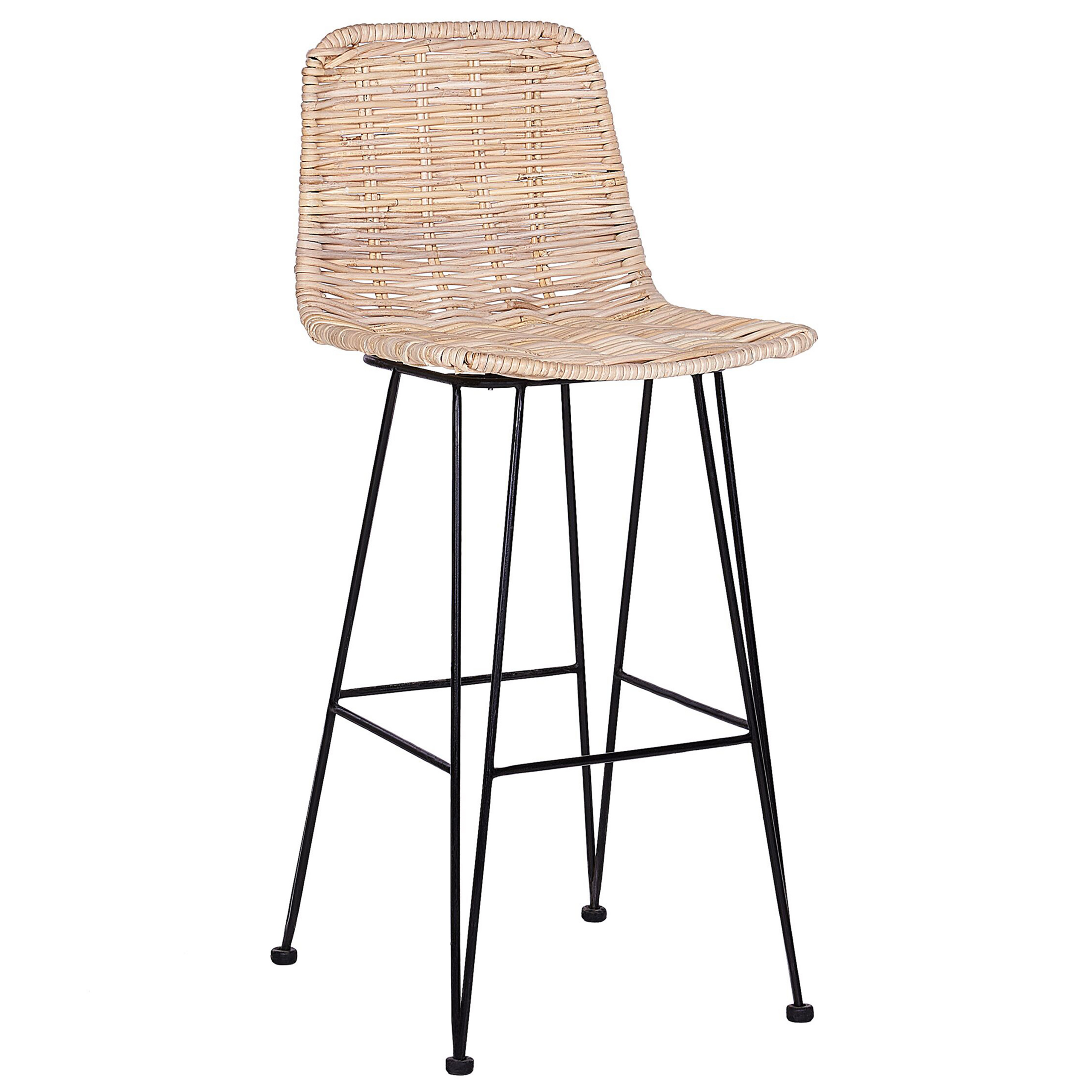 Set of 2 bar stools CASSITA Natural rattan [4]