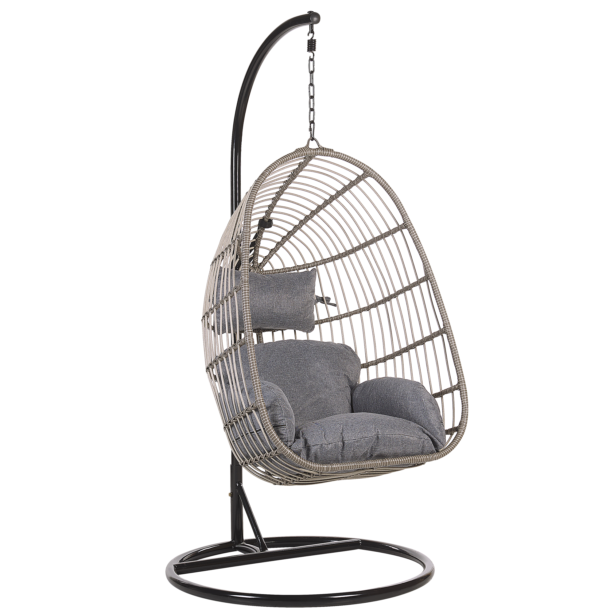 CASOLI Hanging Armchair with Support Synthetic Rattan Grey [2]