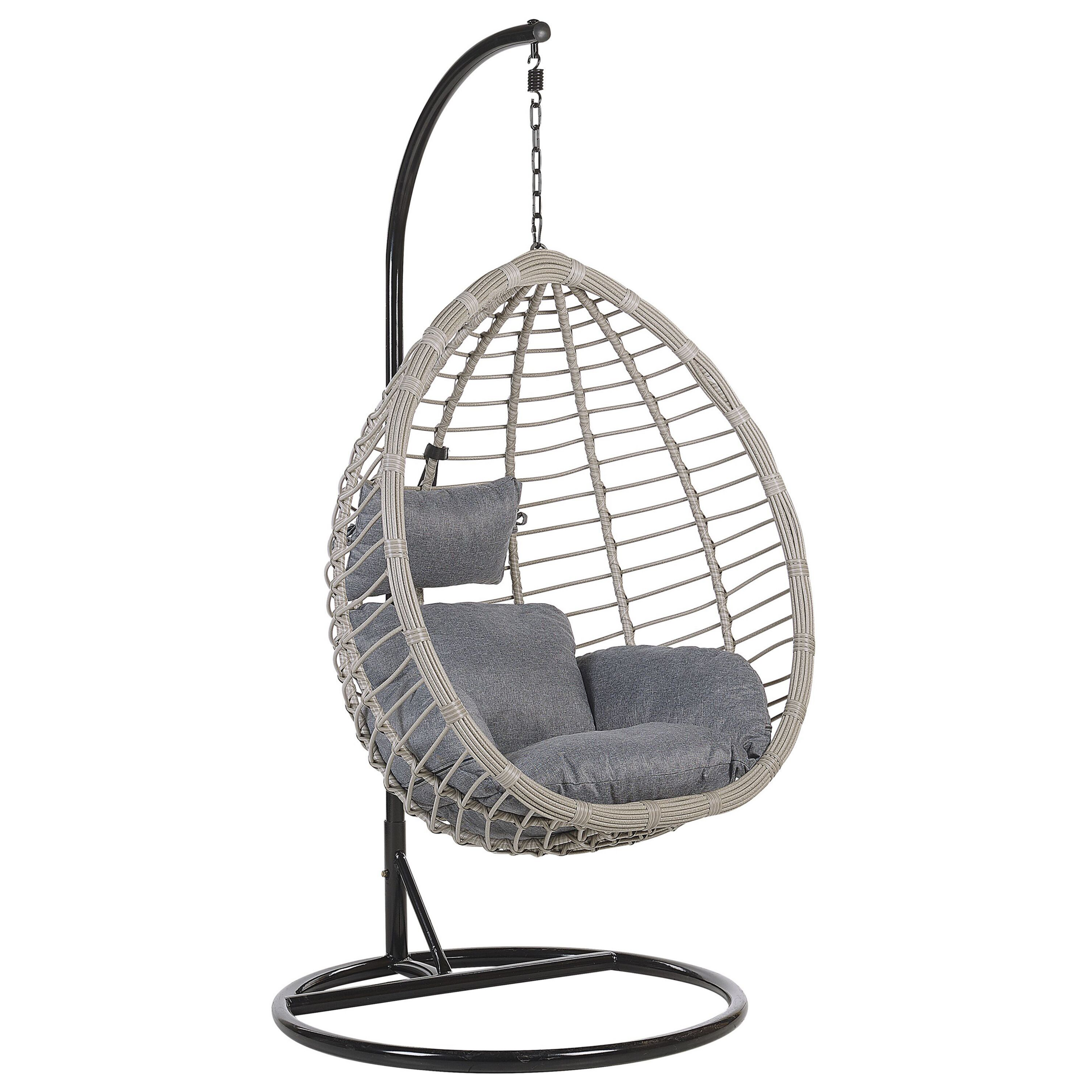 TOLLO suspended armchair with support Synthetic rattan Grey [2]