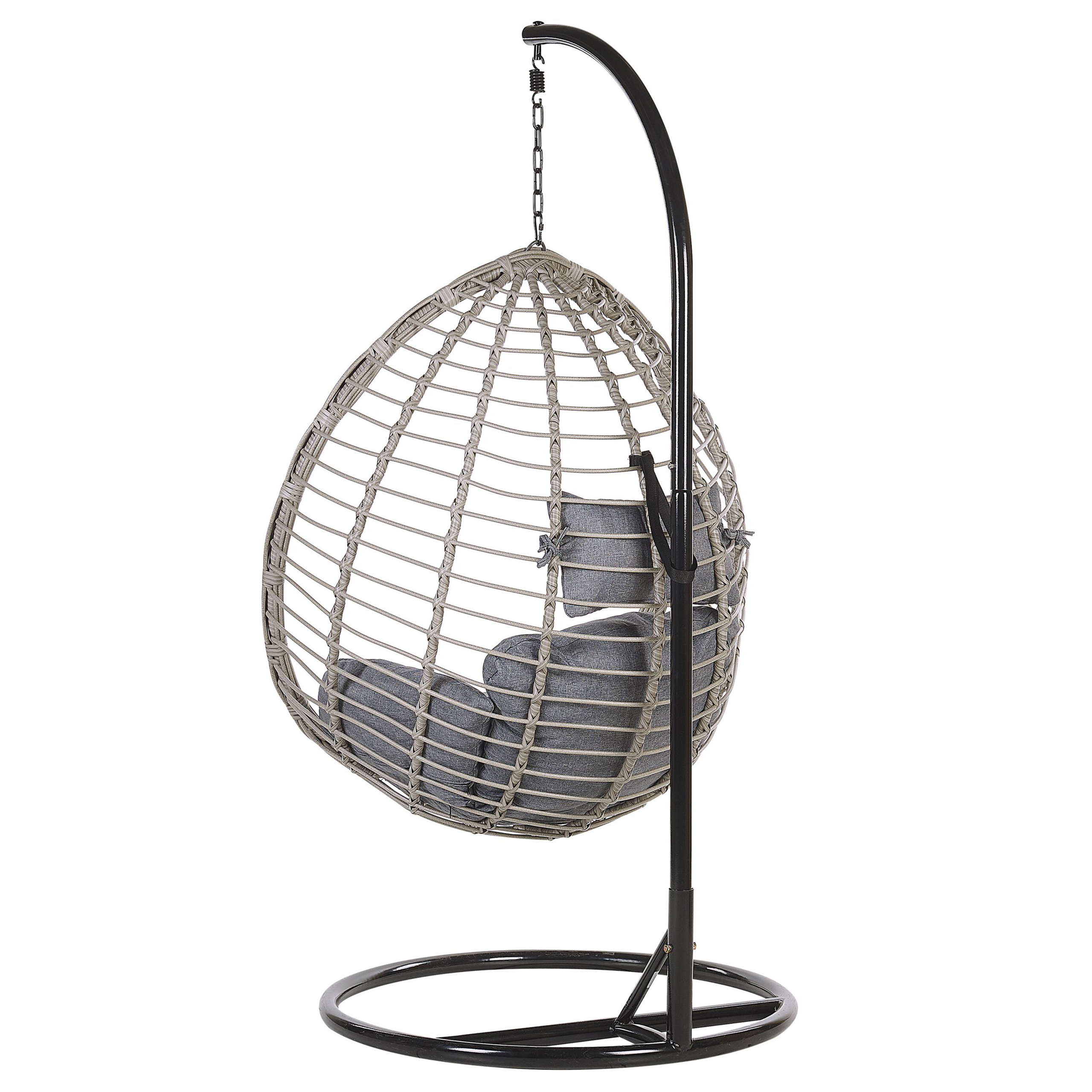 TOLLO suspended armchair with support Synthetic rattan Grey [5]