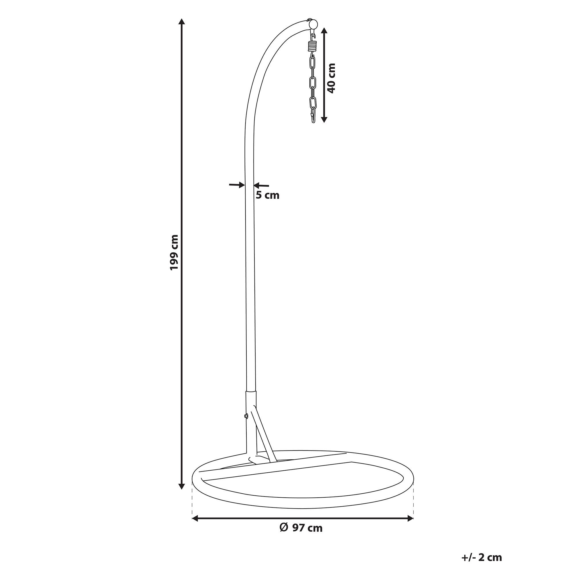 Suport pentru fotoliu suspendat STAN Metal Negru [3]