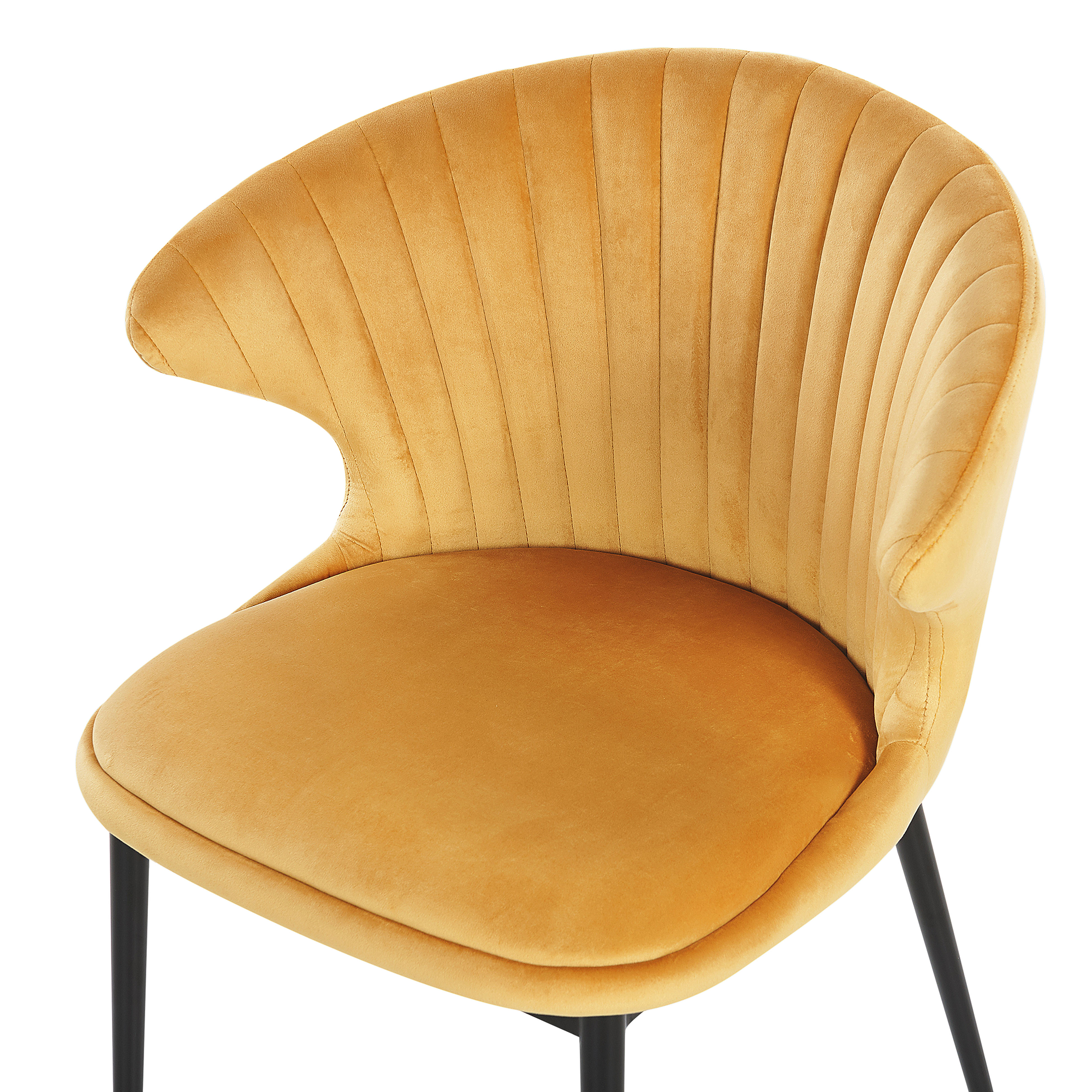 Set of 2 Dining Chairs AUGUSTA Velvet Mustard Yellow [7]