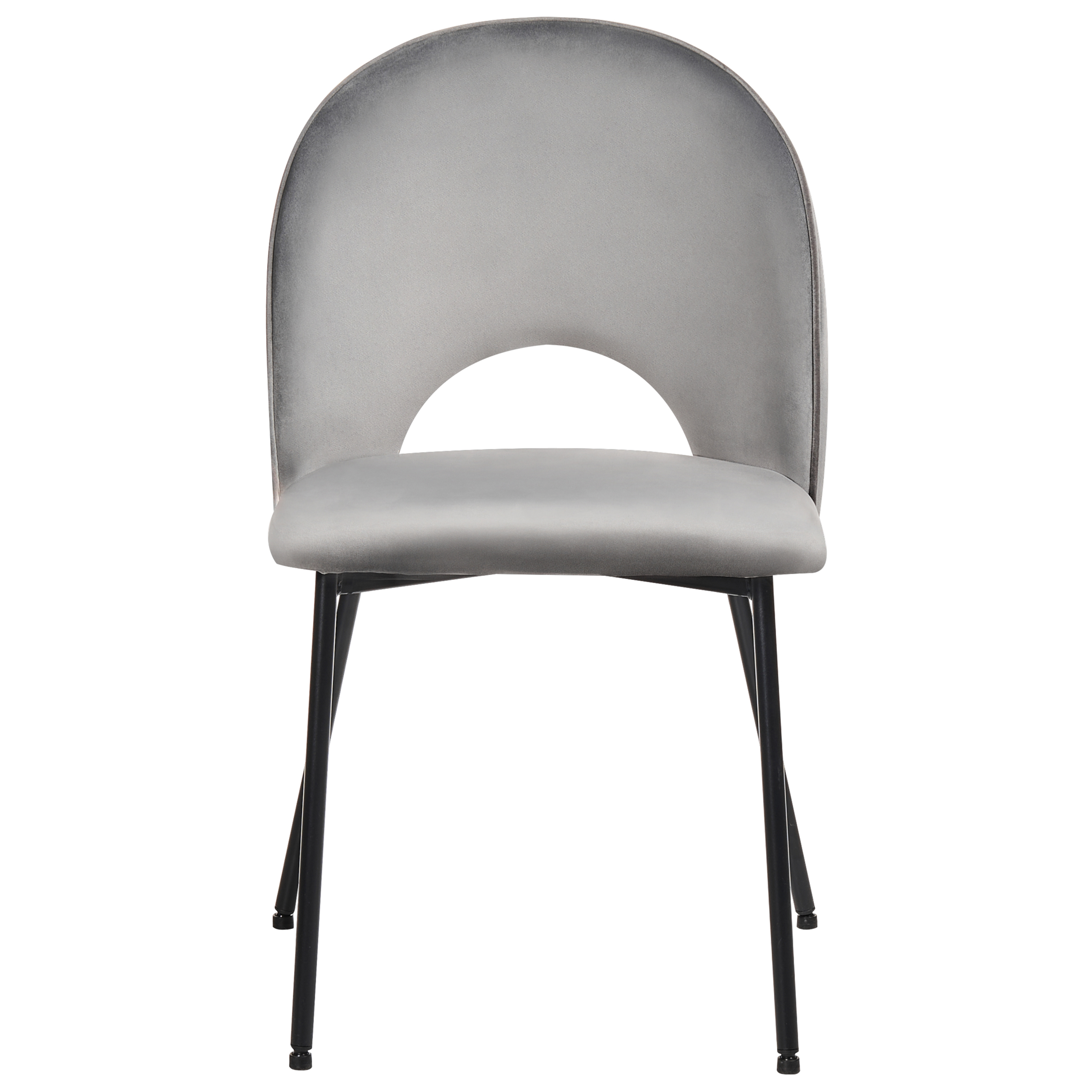 Set of 2 COVELO dining chairs Grey velvet [5]