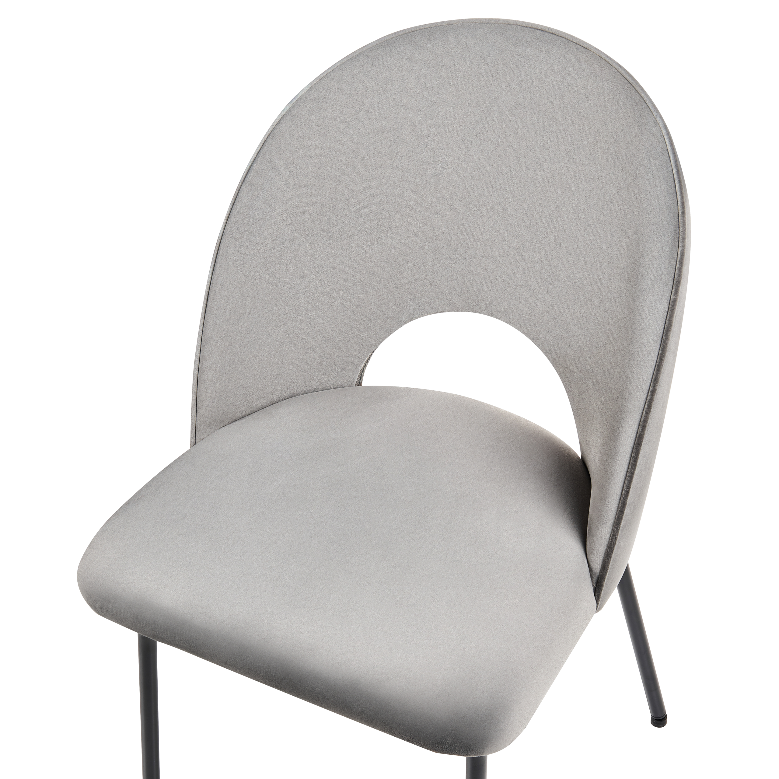 Set of 2 COVELO dining chairs Grey velvet [7]