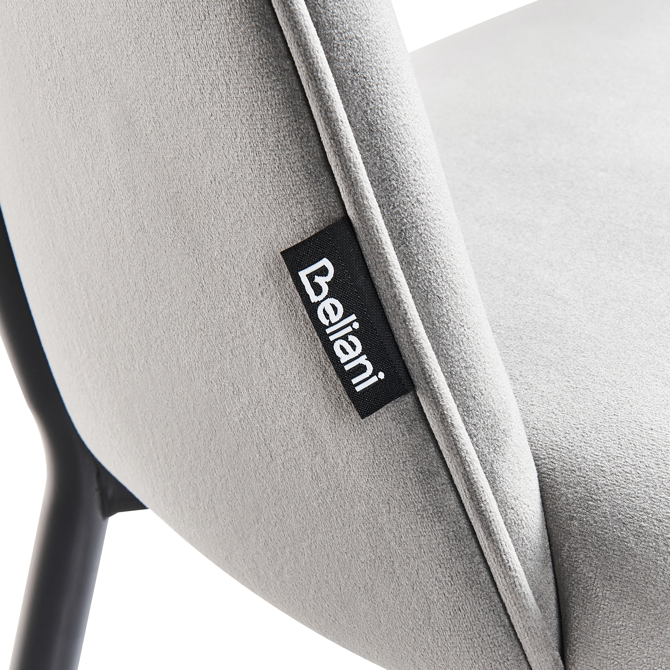 Set of 2 COVELO dining chairs Grey velvet [9]