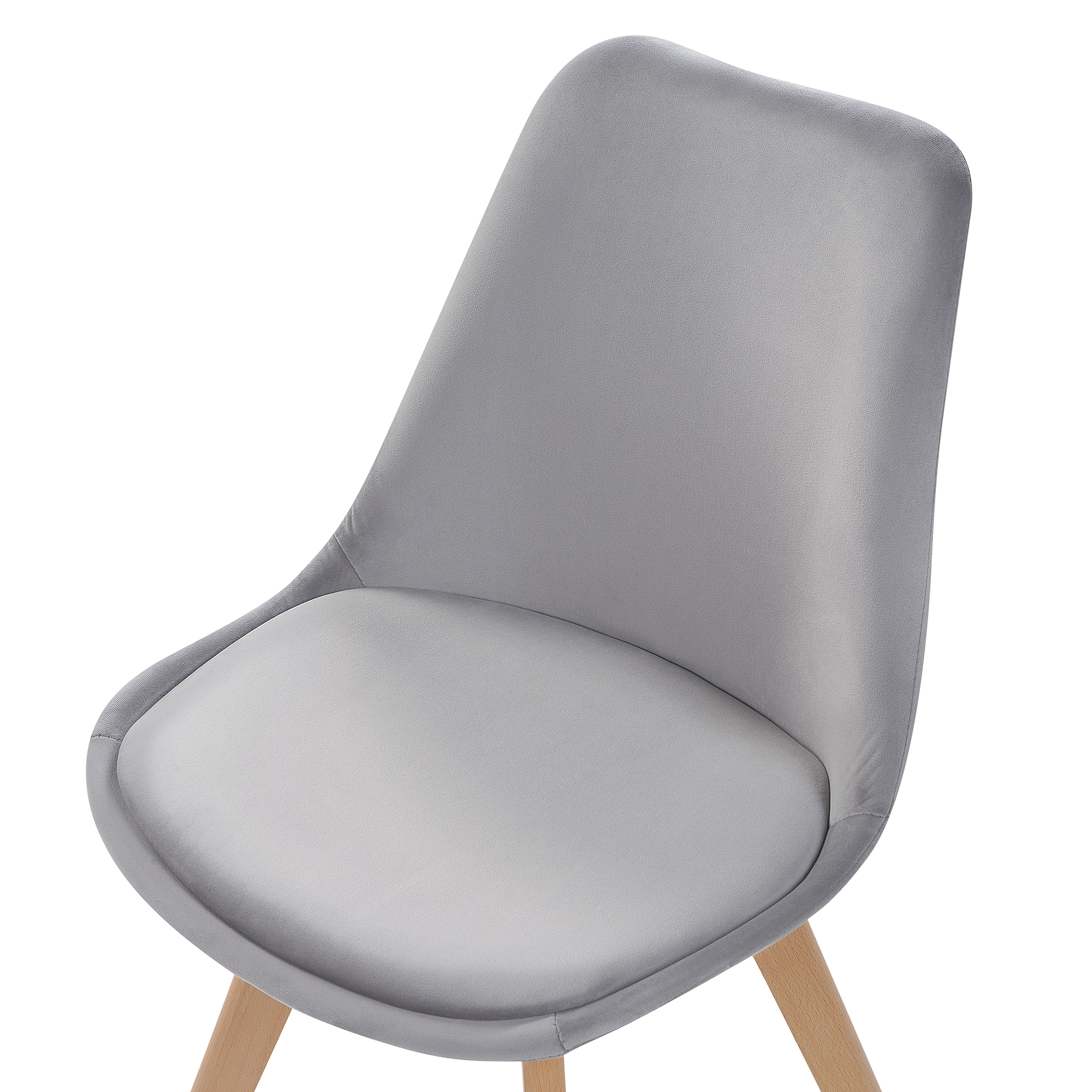 Set of 2 Dining Chairs DAKOTA II Velvet Grey [7]