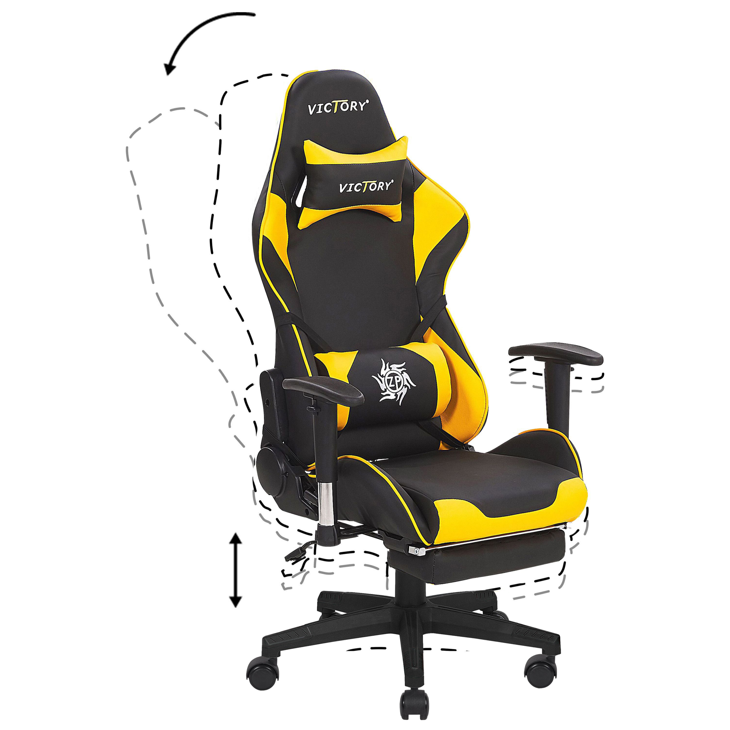Gaming chair VICTORY Eco-leather Yellow [6]