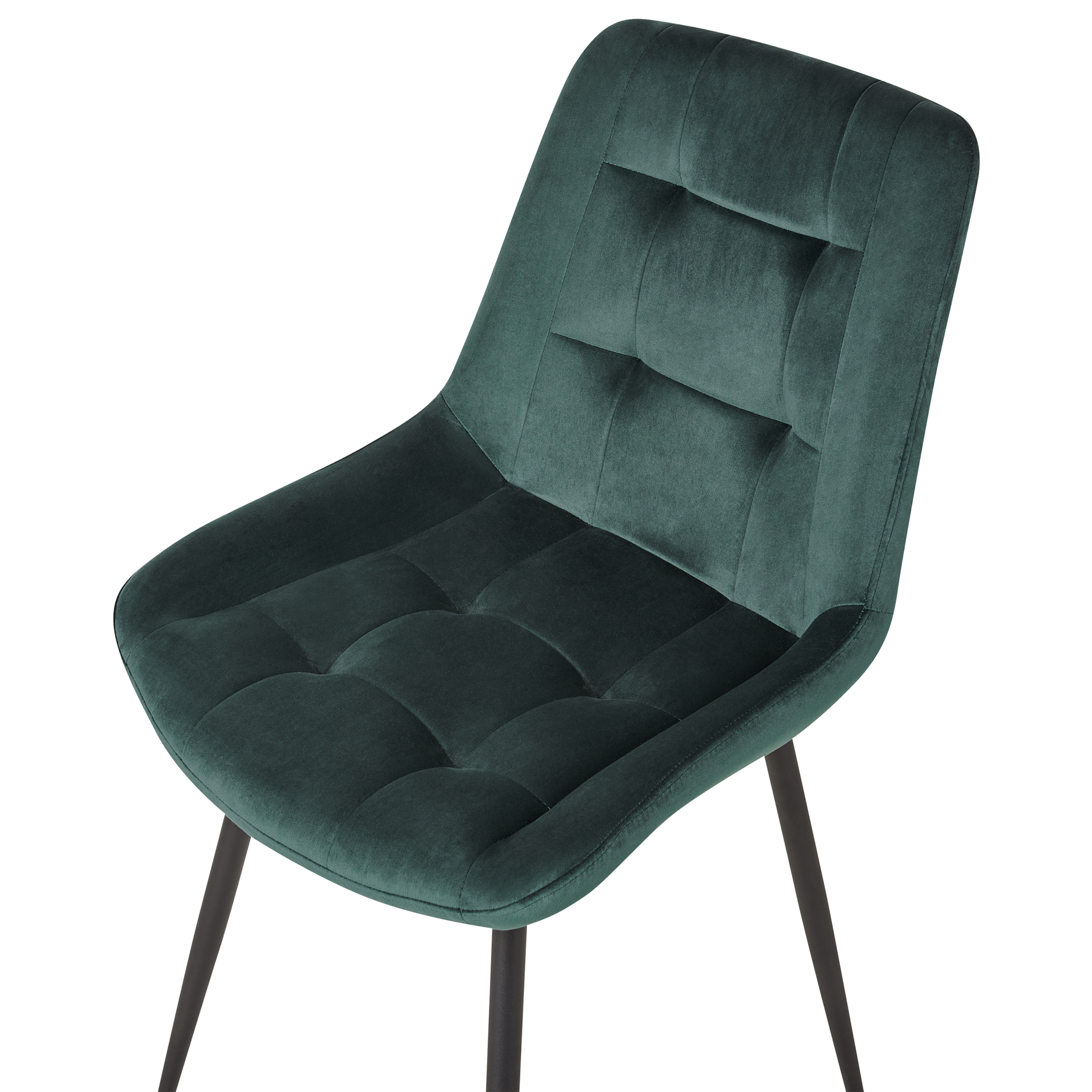 Set of 2 Dining Chairs MELROSE Velvet Dark Green [7]