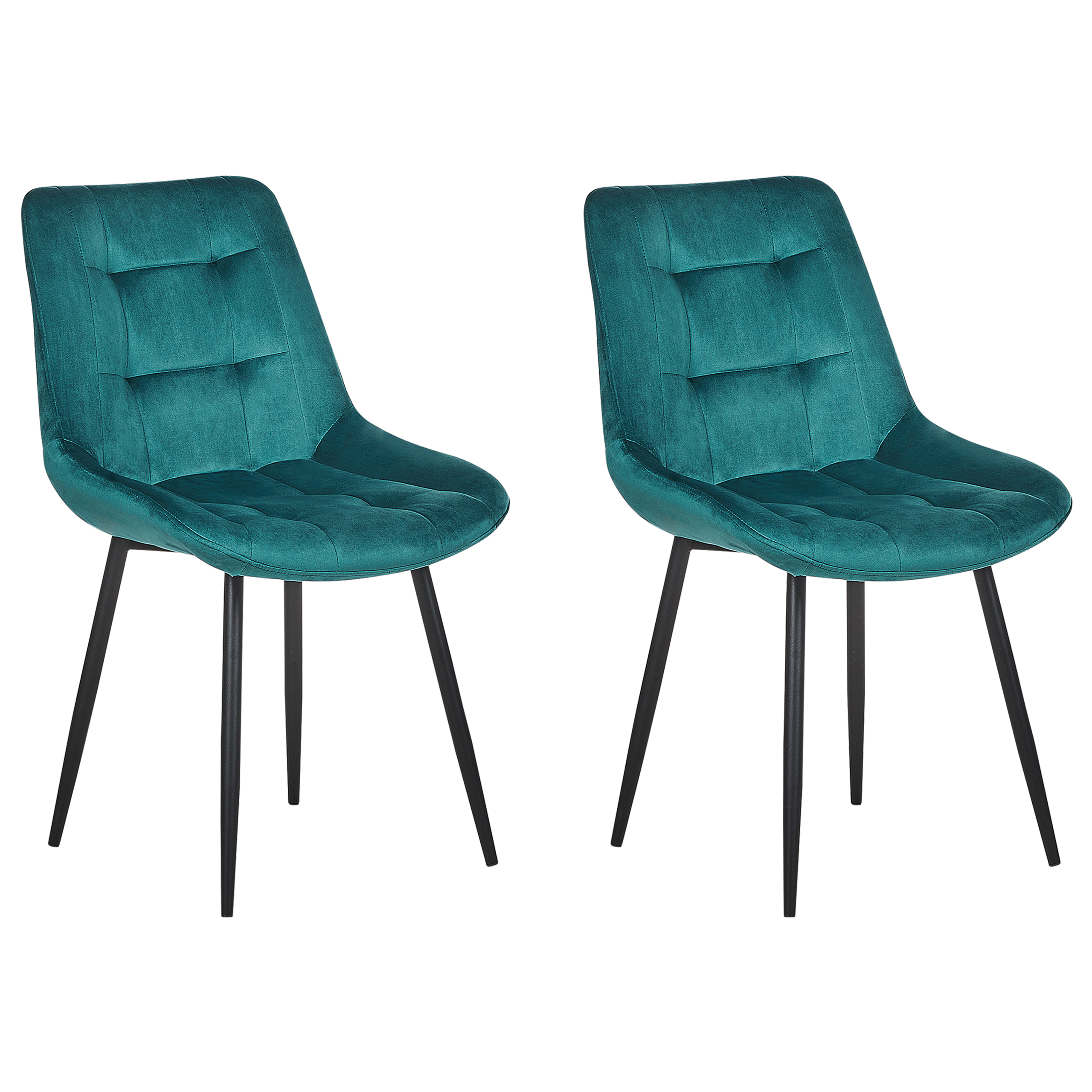 Set of 2 chairs Dining Chair MELROSE Velvet Turquoise [2]