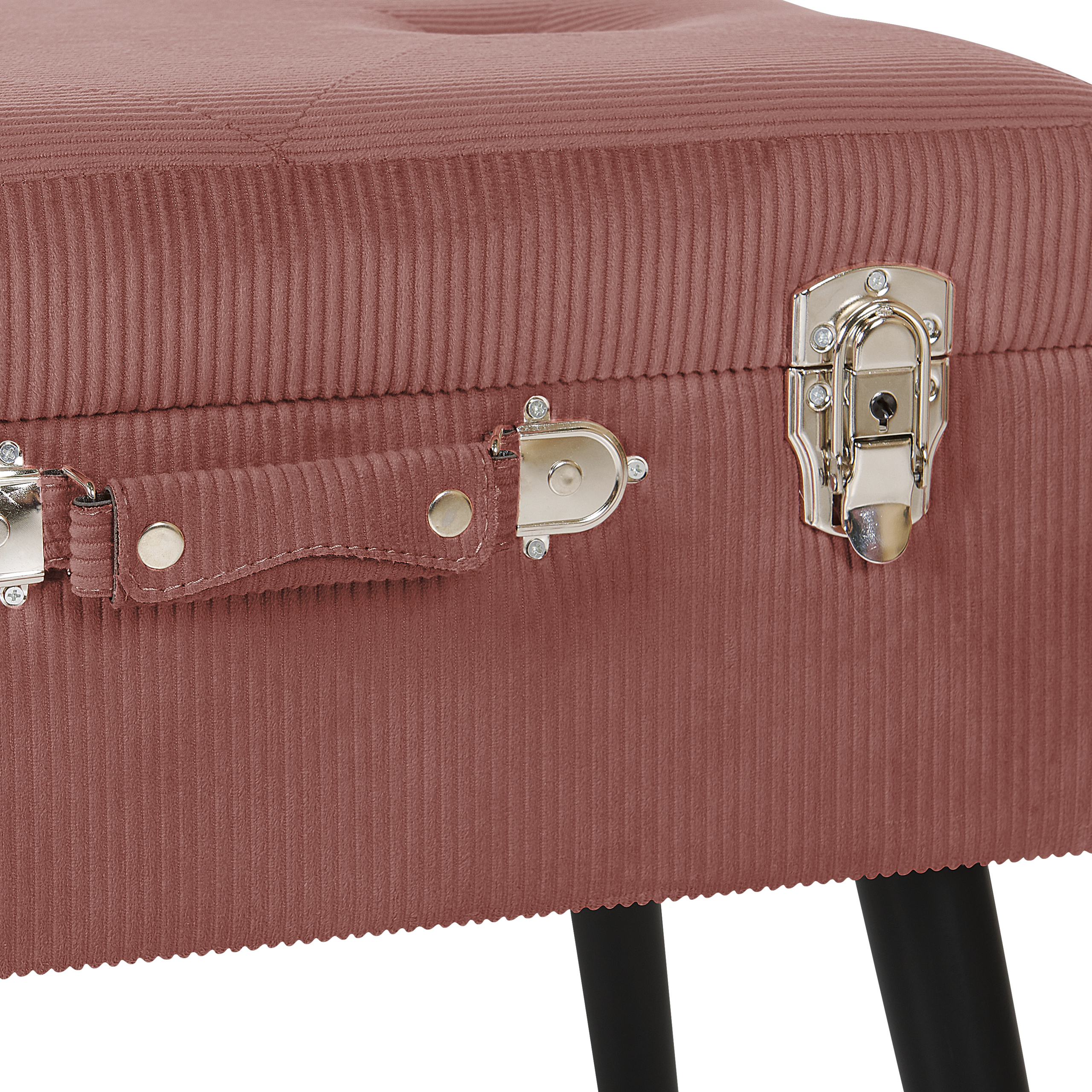 Taburet cu depozitare MALLARD Velur Roz [9]