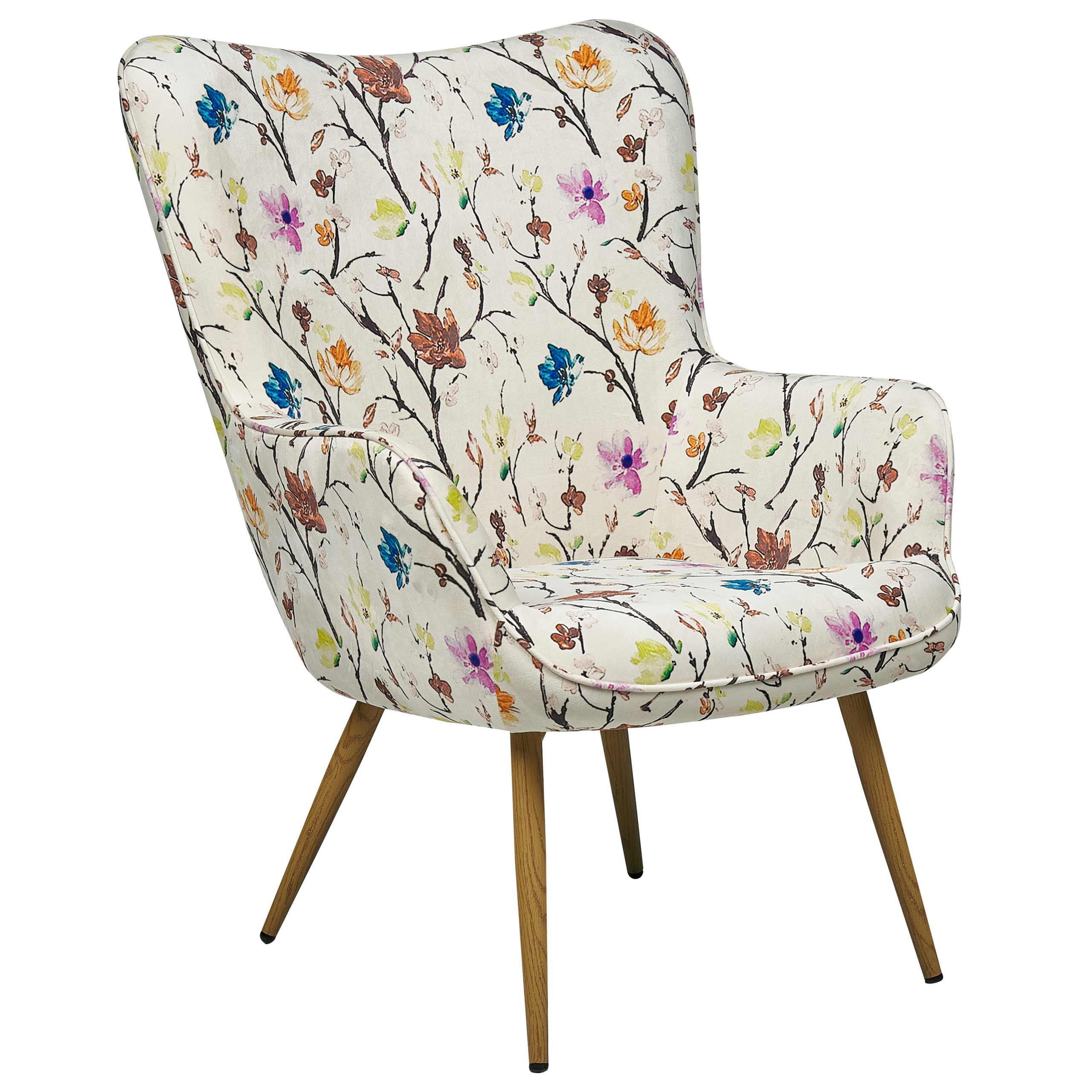 Fotoliu cu spătar înalt VEJLE cu taburet  Bej deschis [4]