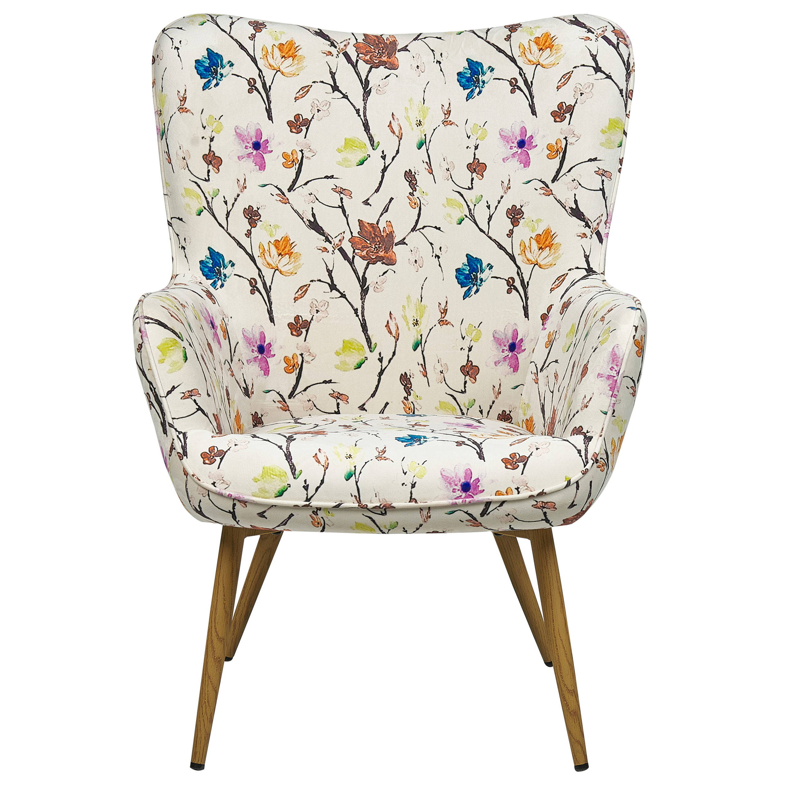 Fotoliu cu spătar înalt VEJLE cu taburet  Bej deschis [5]