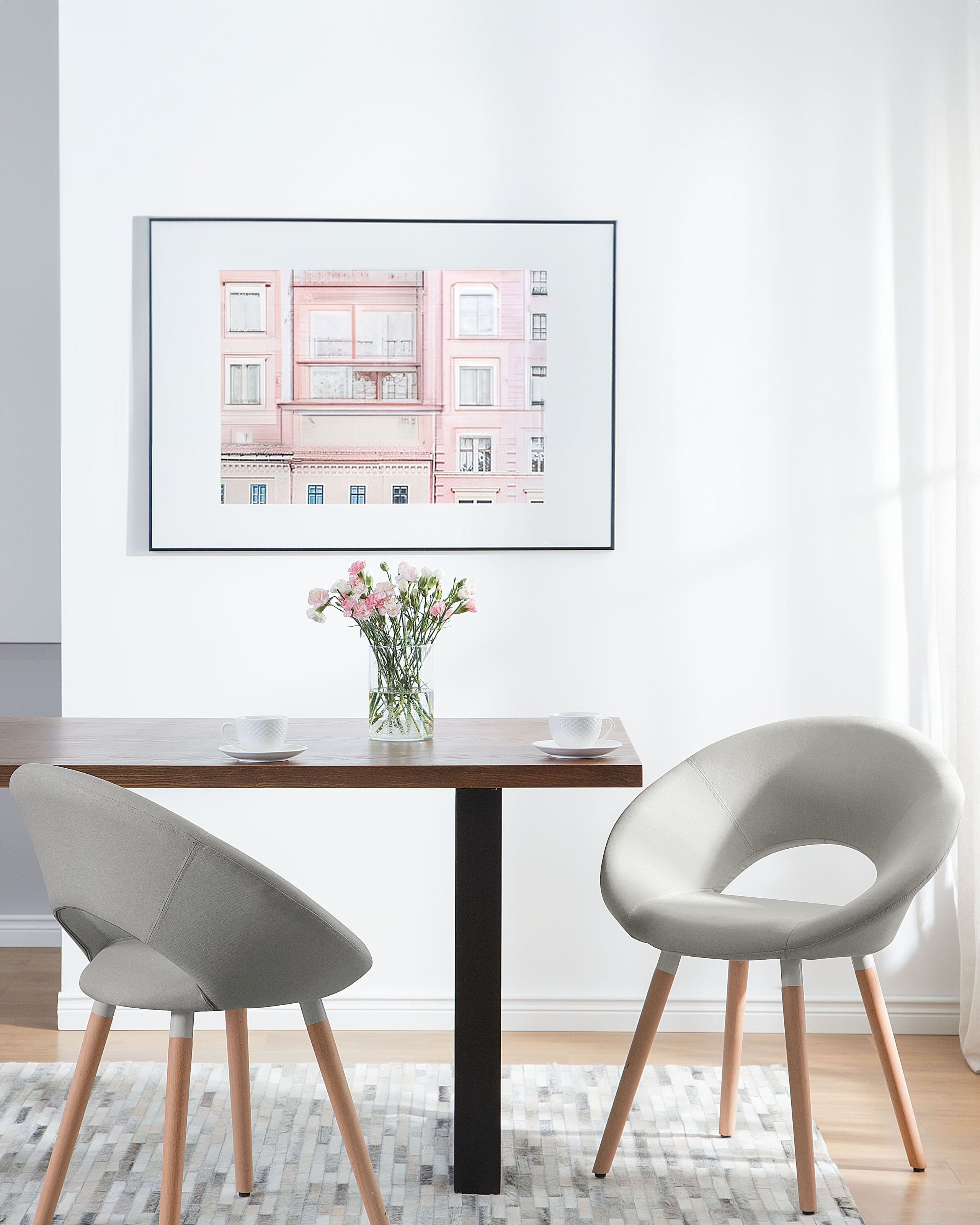 Scaun dining - Set of 2 Dining Chairs ROSLYN Light Grey