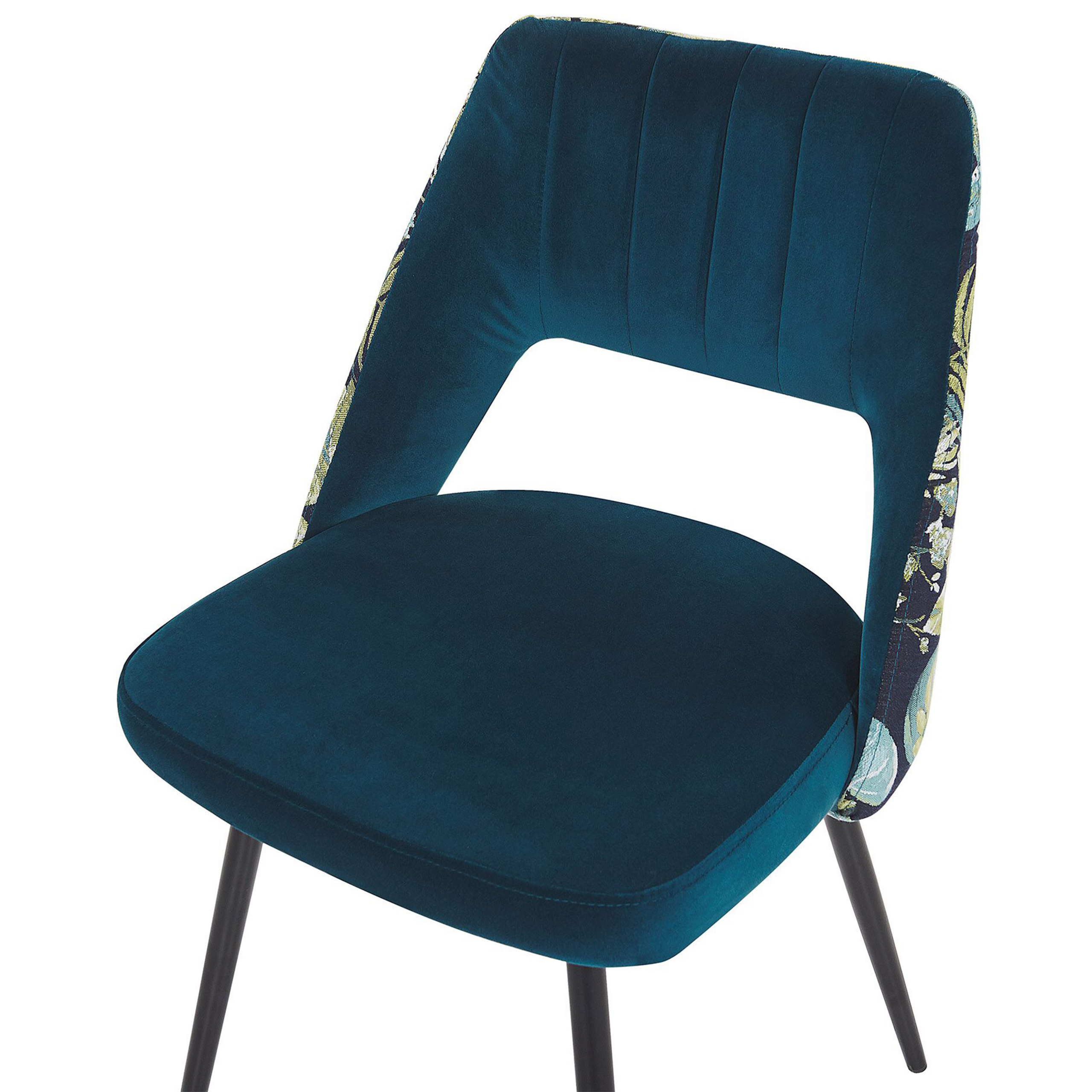 Set of 2 dining chairs ANSLEY Velvet Navy Blue [8]