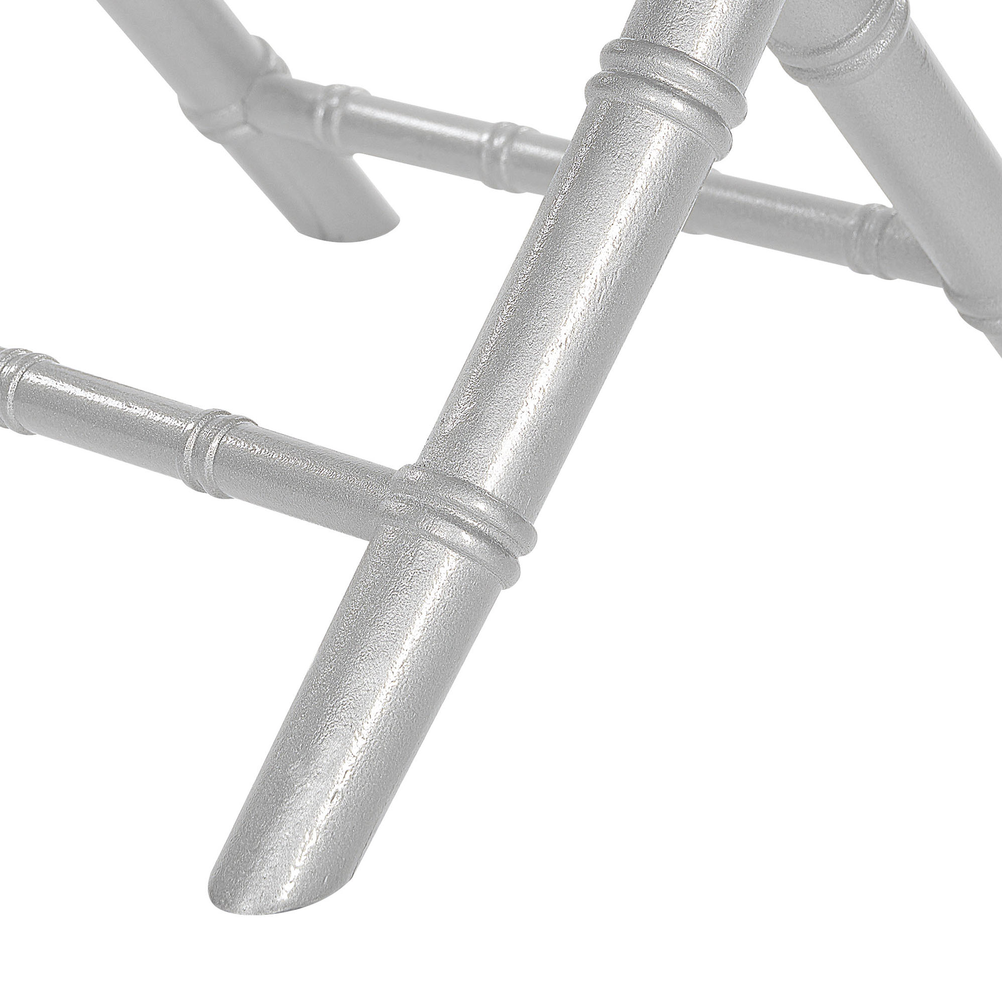 Set of 4 Dining Chairs MACHIAS Foldable Beech Wood Silver [10]