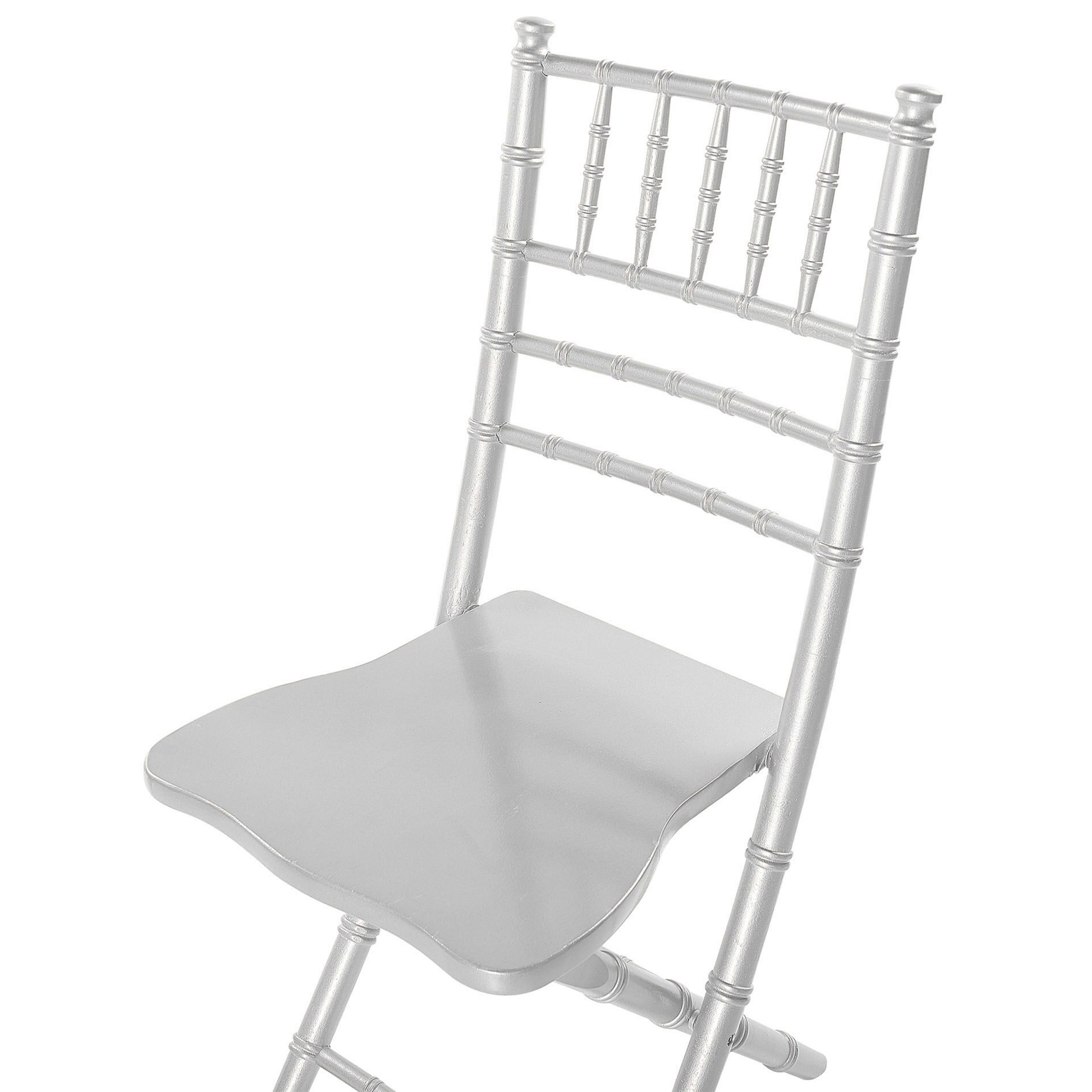 Set of 4 Dining Chairs MACHIAS Foldable Beech Wood Silver [7]