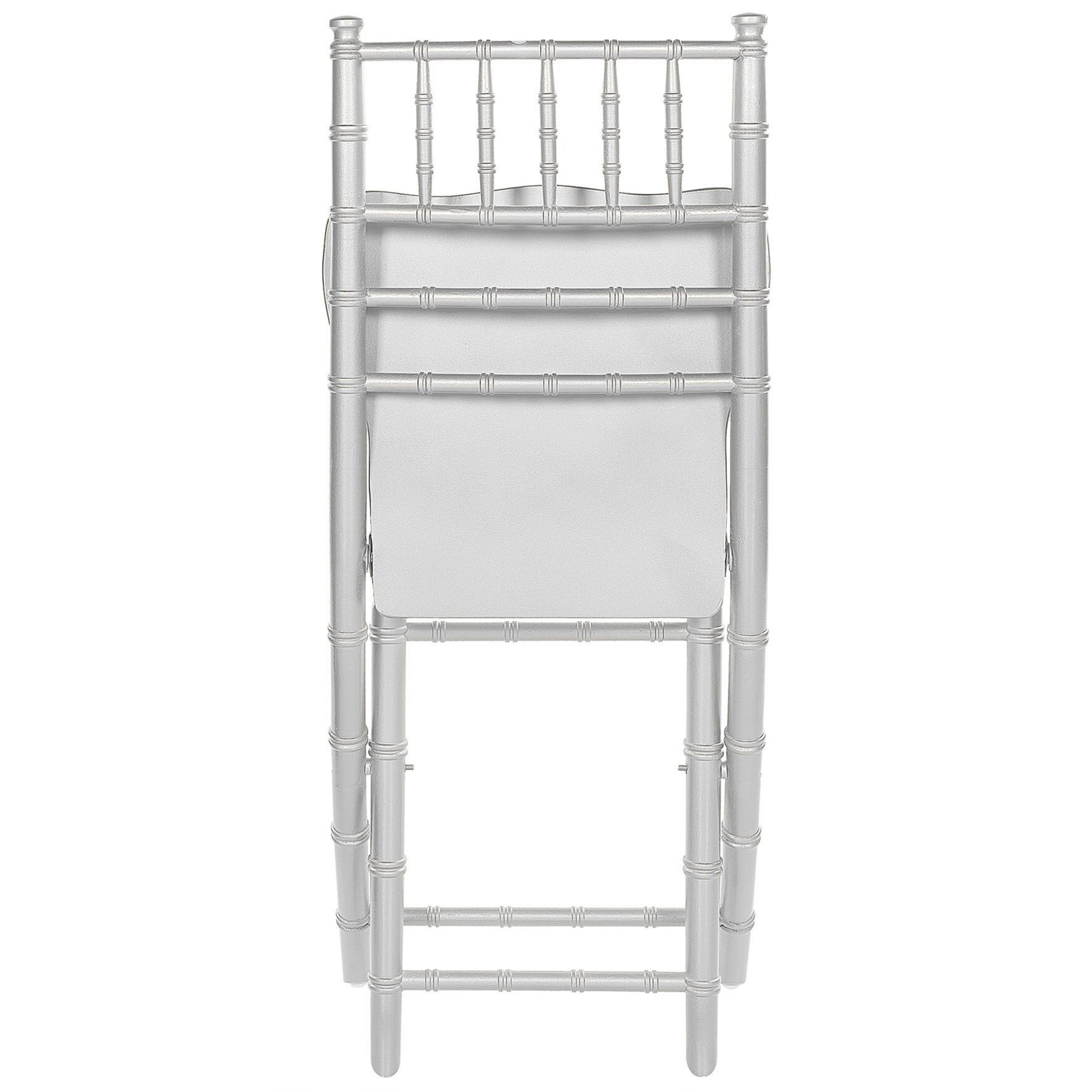 Set of 4 Dining Chairs MACHIAS Foldable Beech Wood Silver [8]