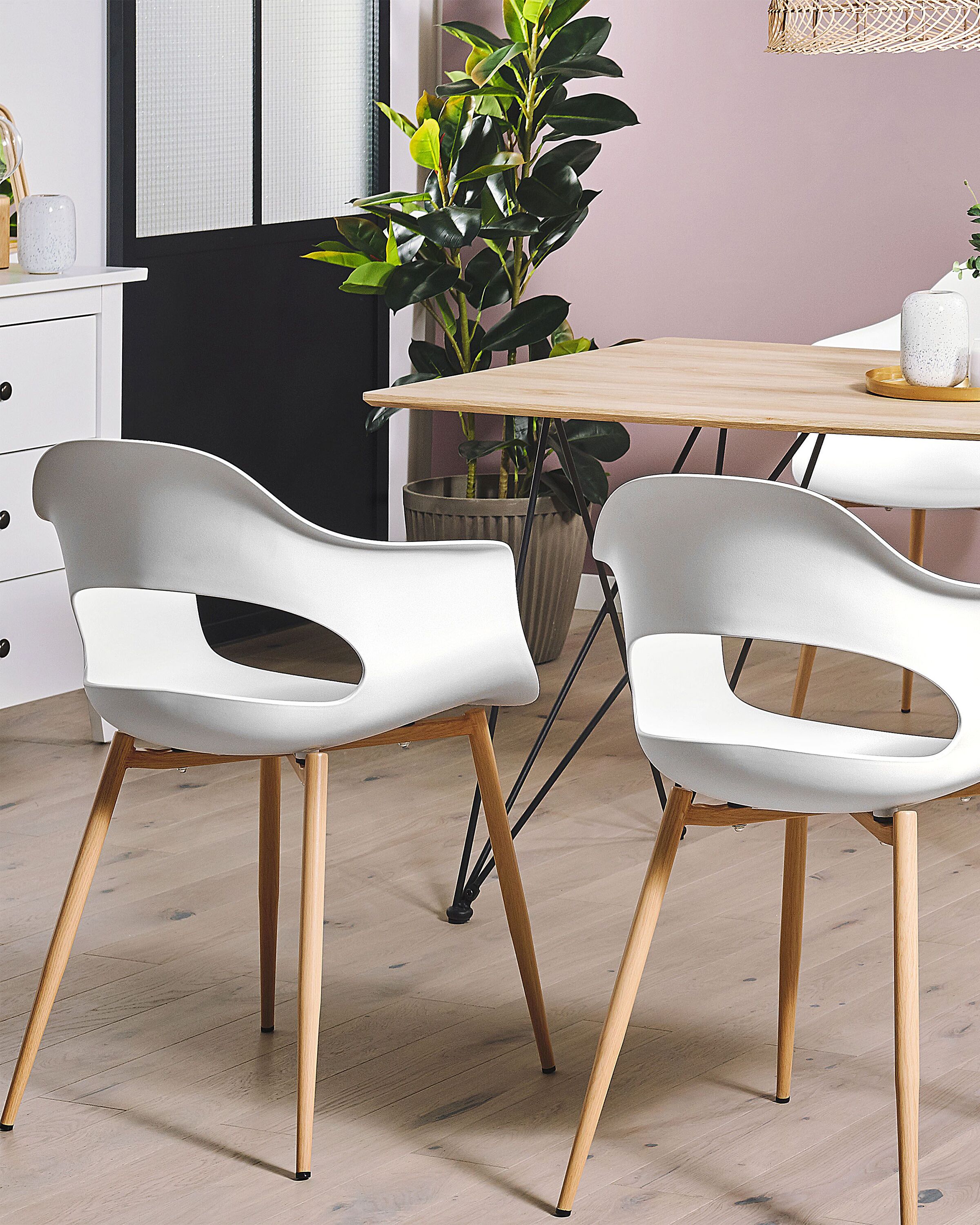 Scaun dining - Set de 2 scaune dining UTICA Alb