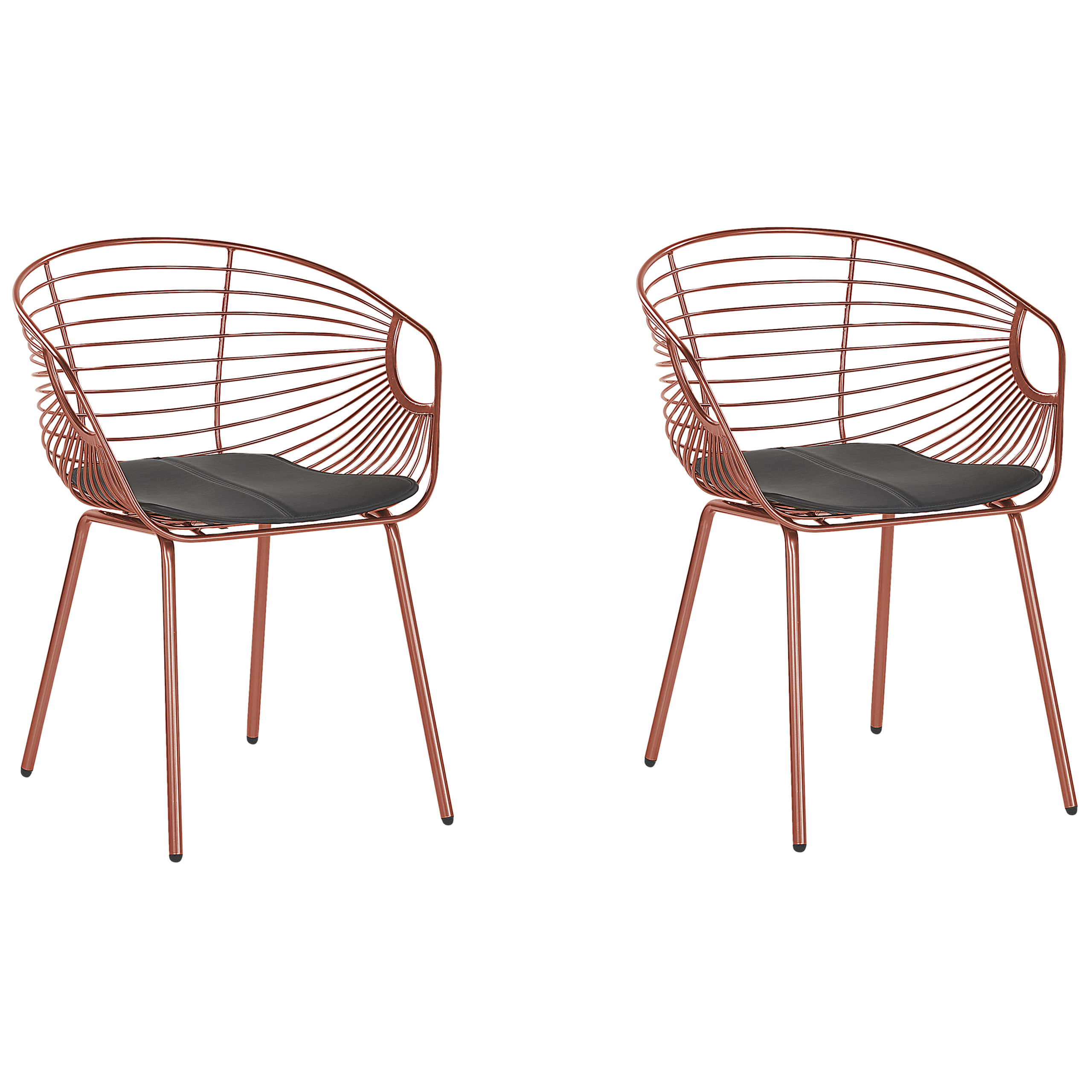 Set of 2 dining chairs HOBACK Copper Metal [2]