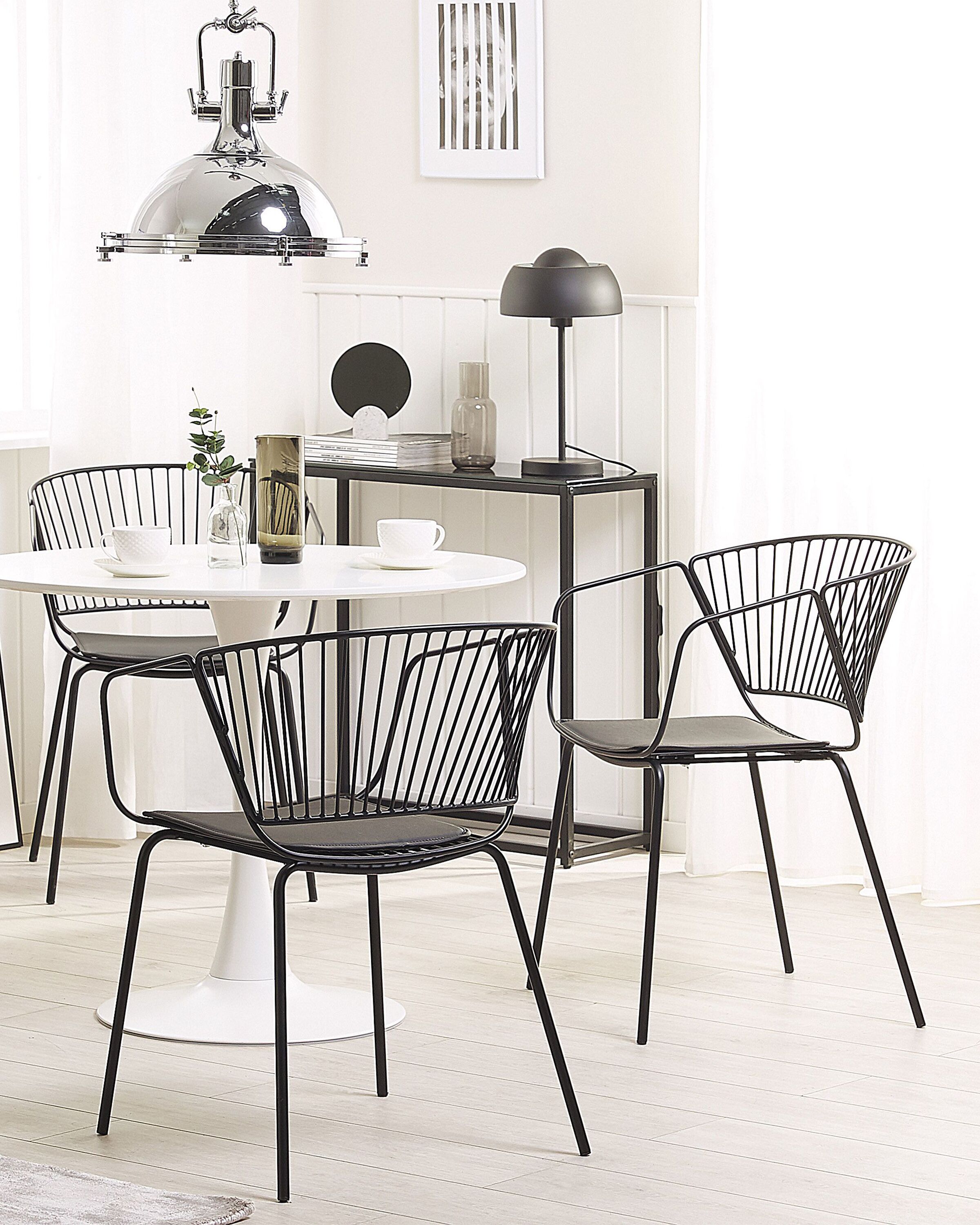 Scaun dining - Set de 2 scaune dining RIGBY Metal Negru