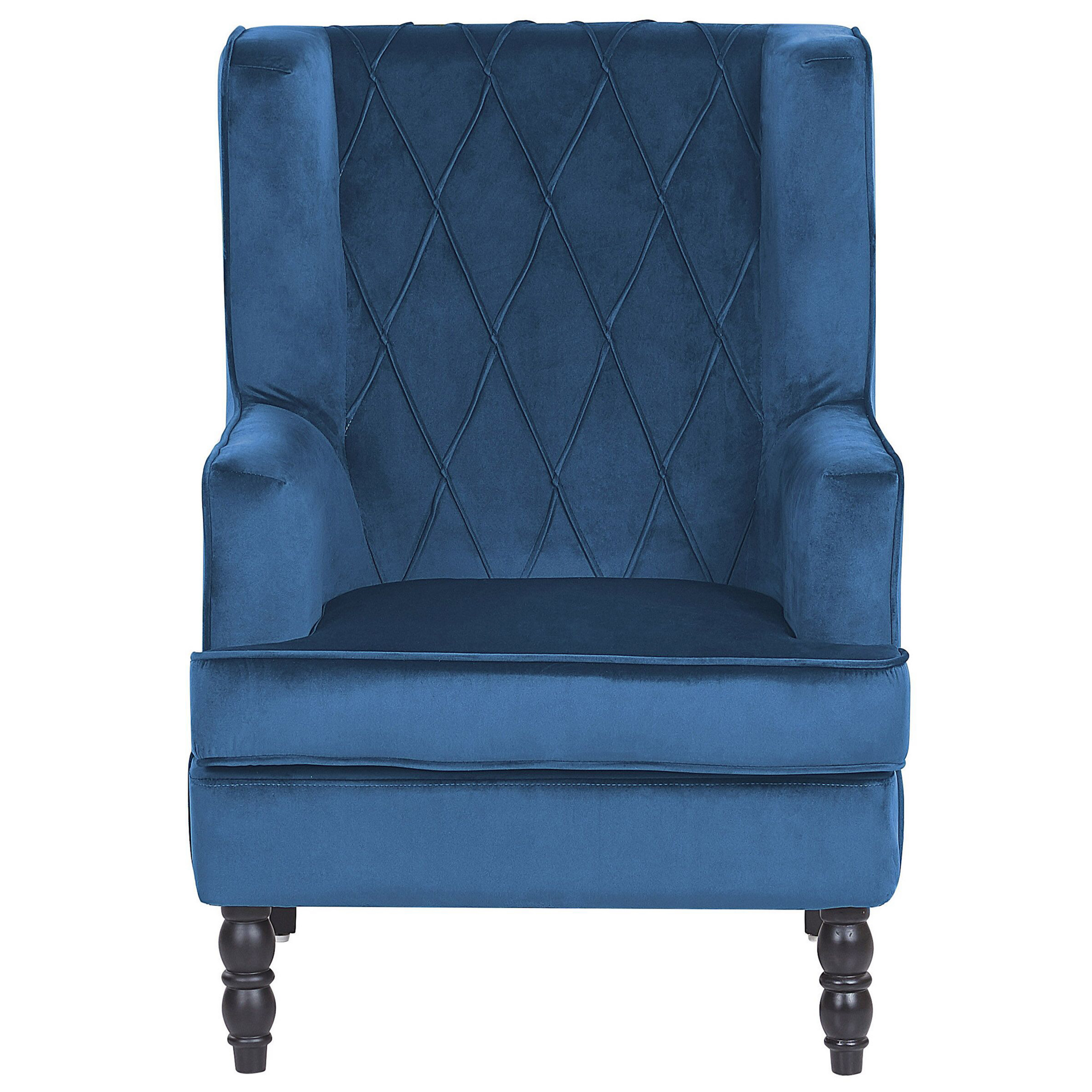 SANDSET armchair with Velvet stool Dark blue [5]