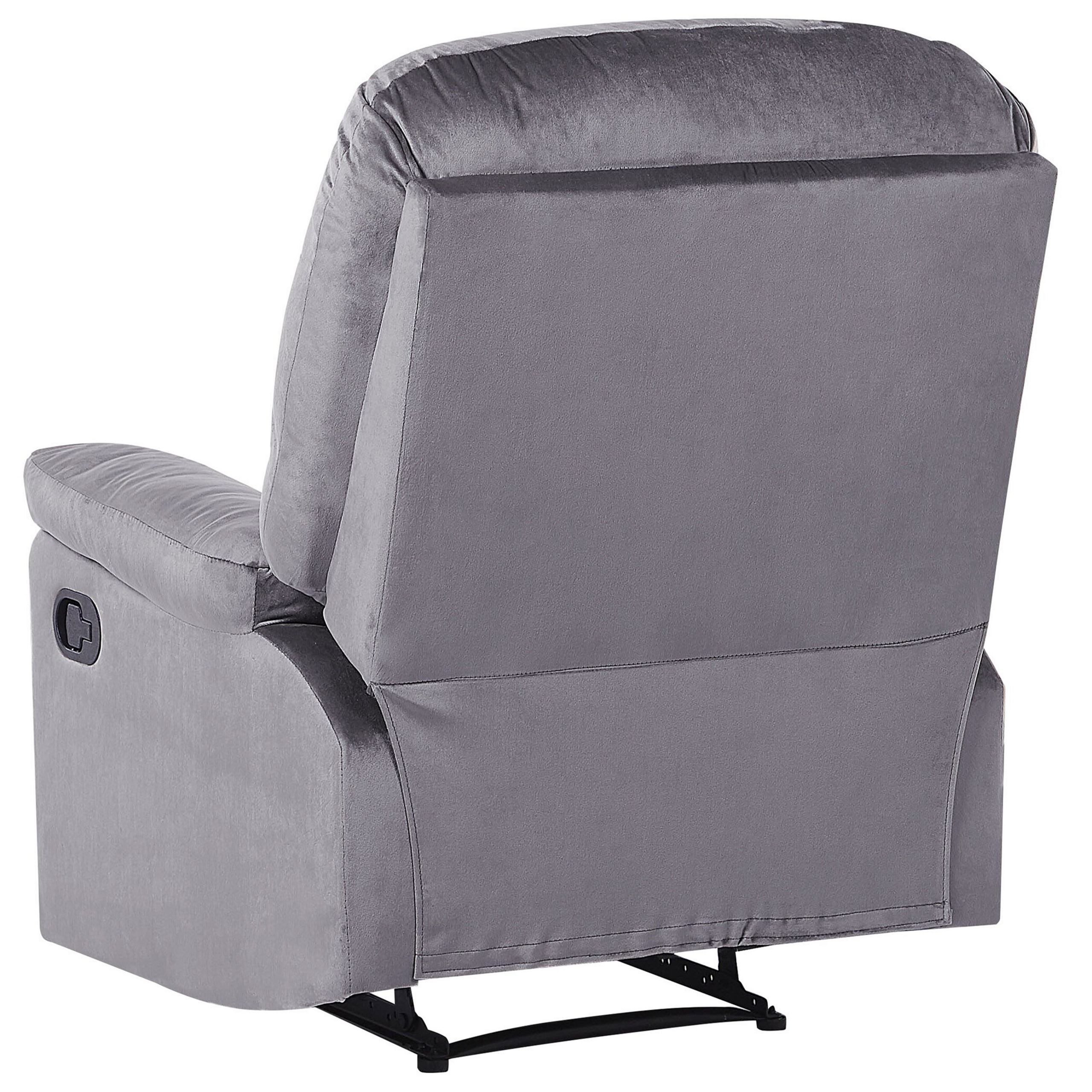 Fotoliu cu recliner ESLOV Suport pentru picioare retractabil Catifea Gri [6]