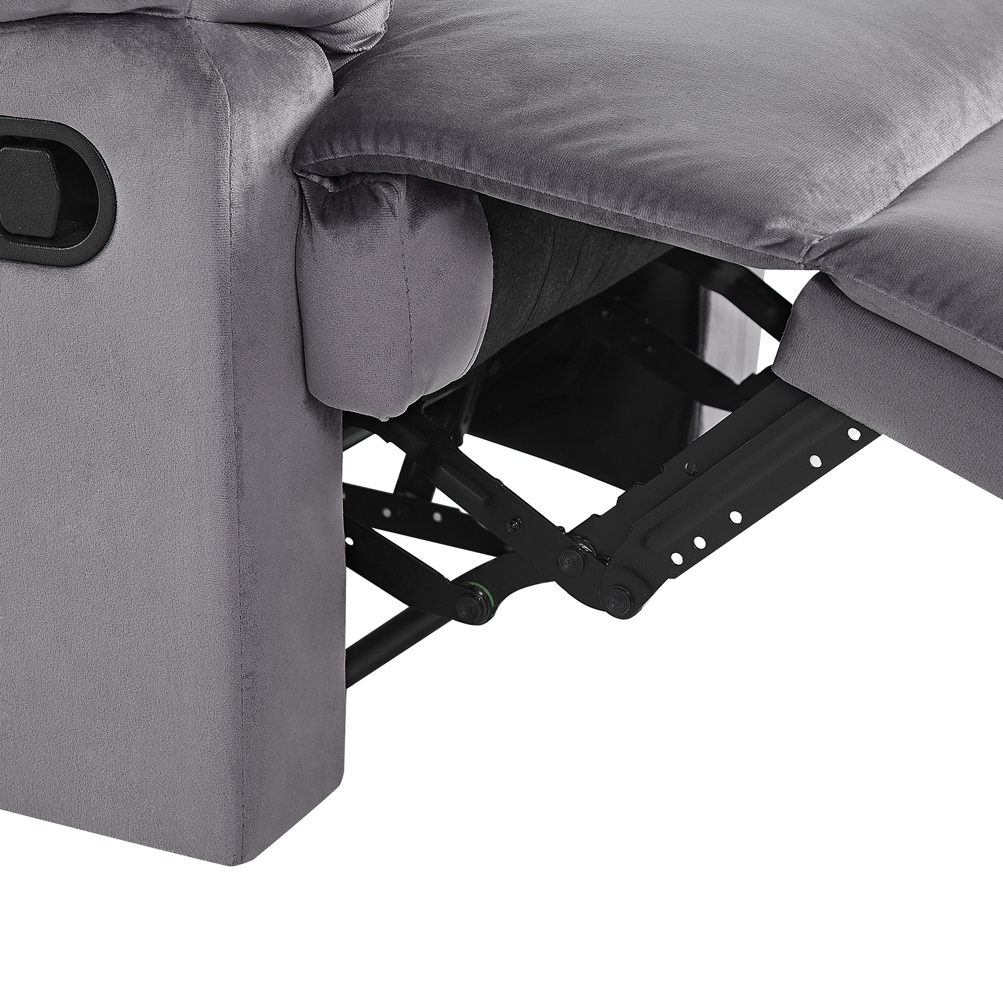 Fotoliu cu recliner ESLOV Suport pentru picioare retractabil Catifea Gri [8]