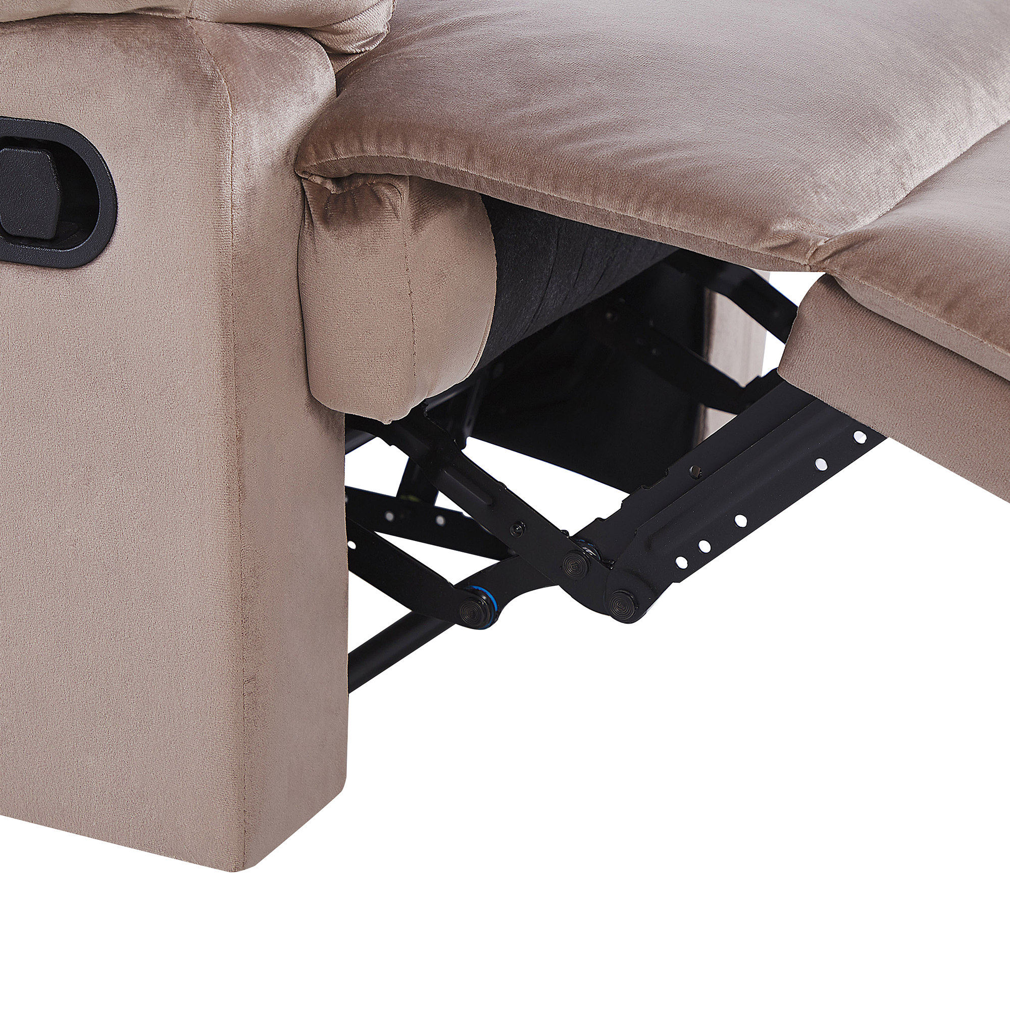 ESLOV recliner armchair Retractable footrest Velvet Taupe Beige [8]