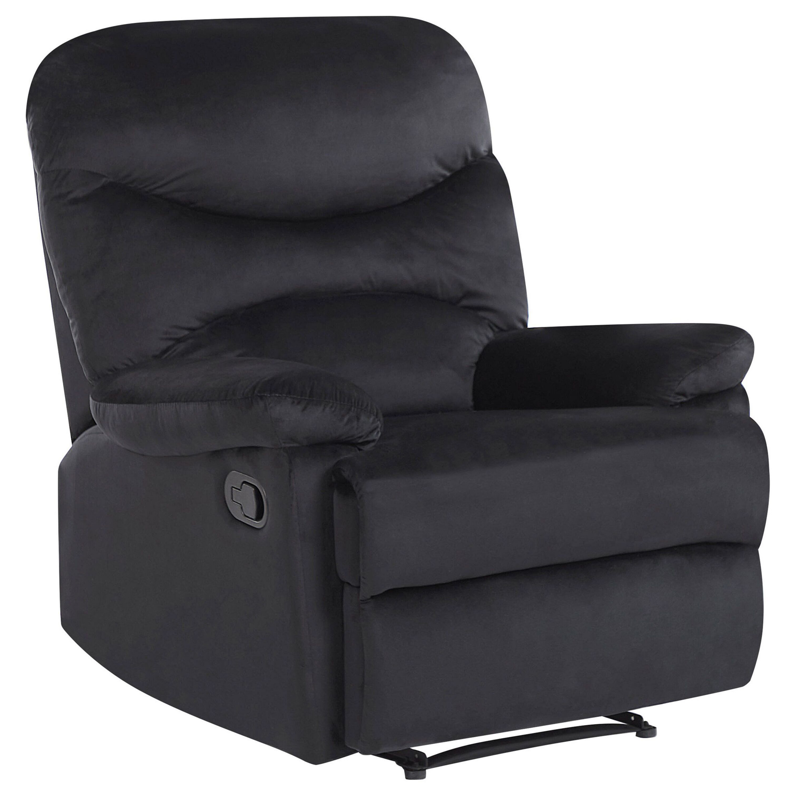 ESLOV reclining armchair Retractable footrest Velvet Black [2]