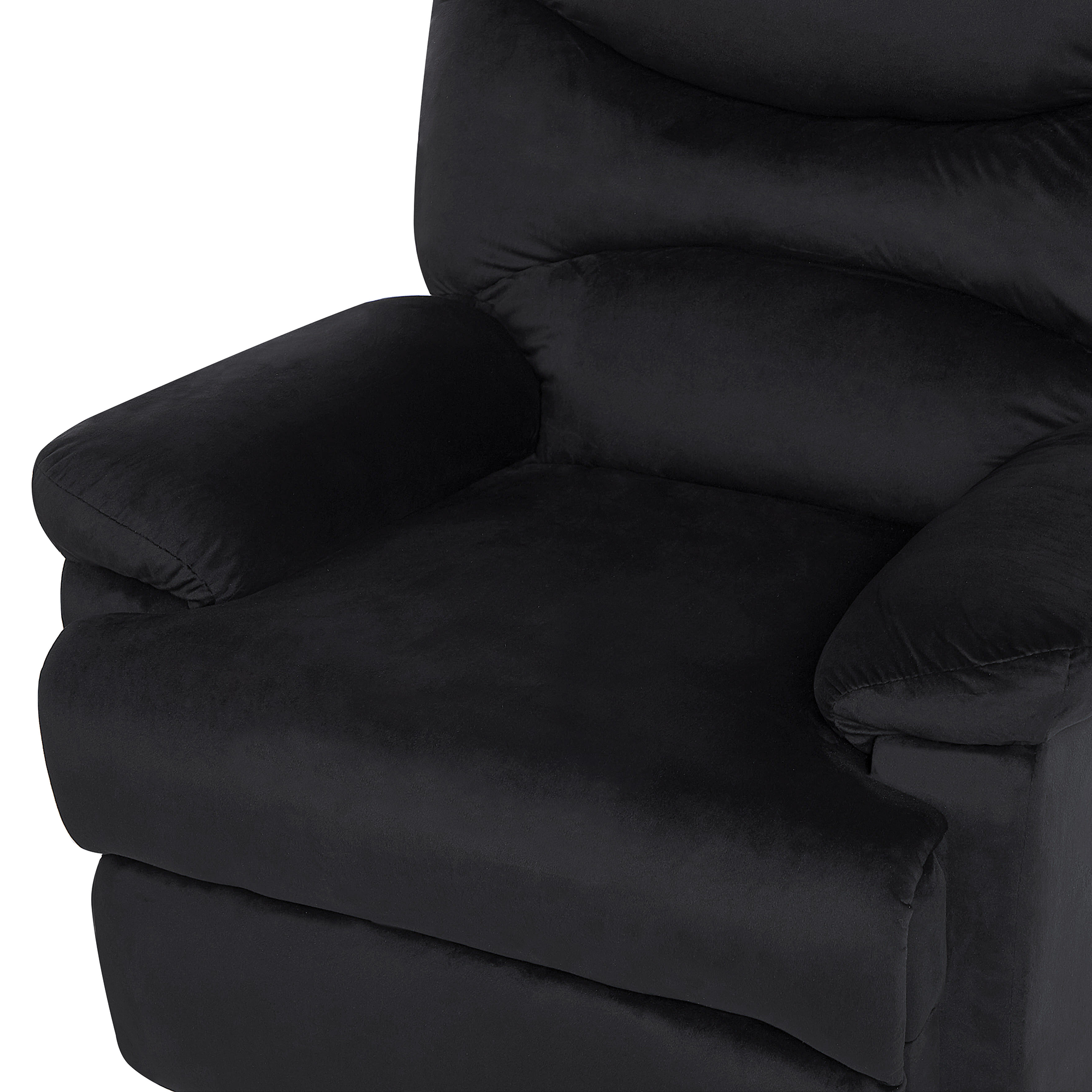 ESLOV reclining armchair Retractable footrest Velvet Black [7]