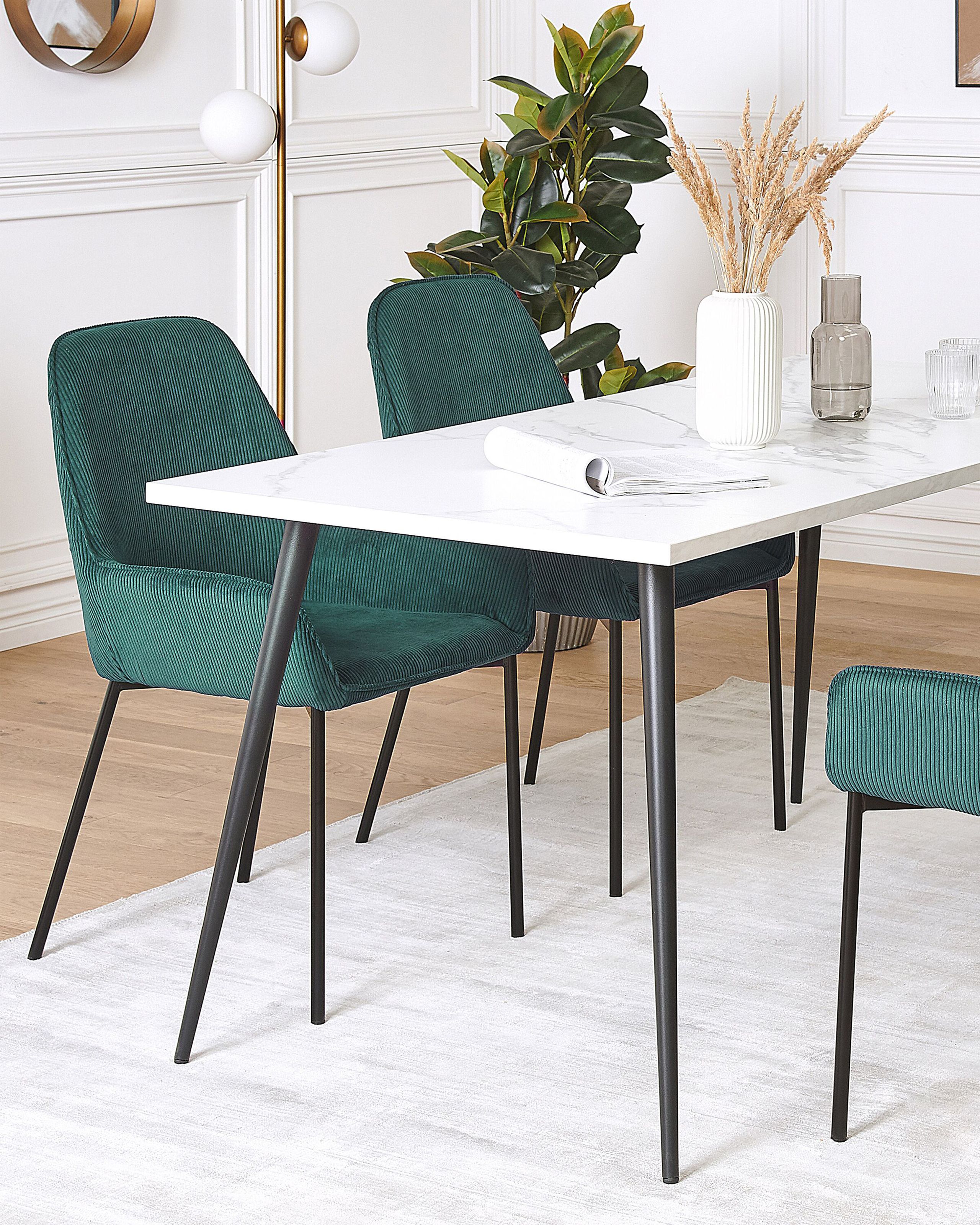 Scaun dining - Set of 2 dining chairs LOVERNA Velour Dark Green