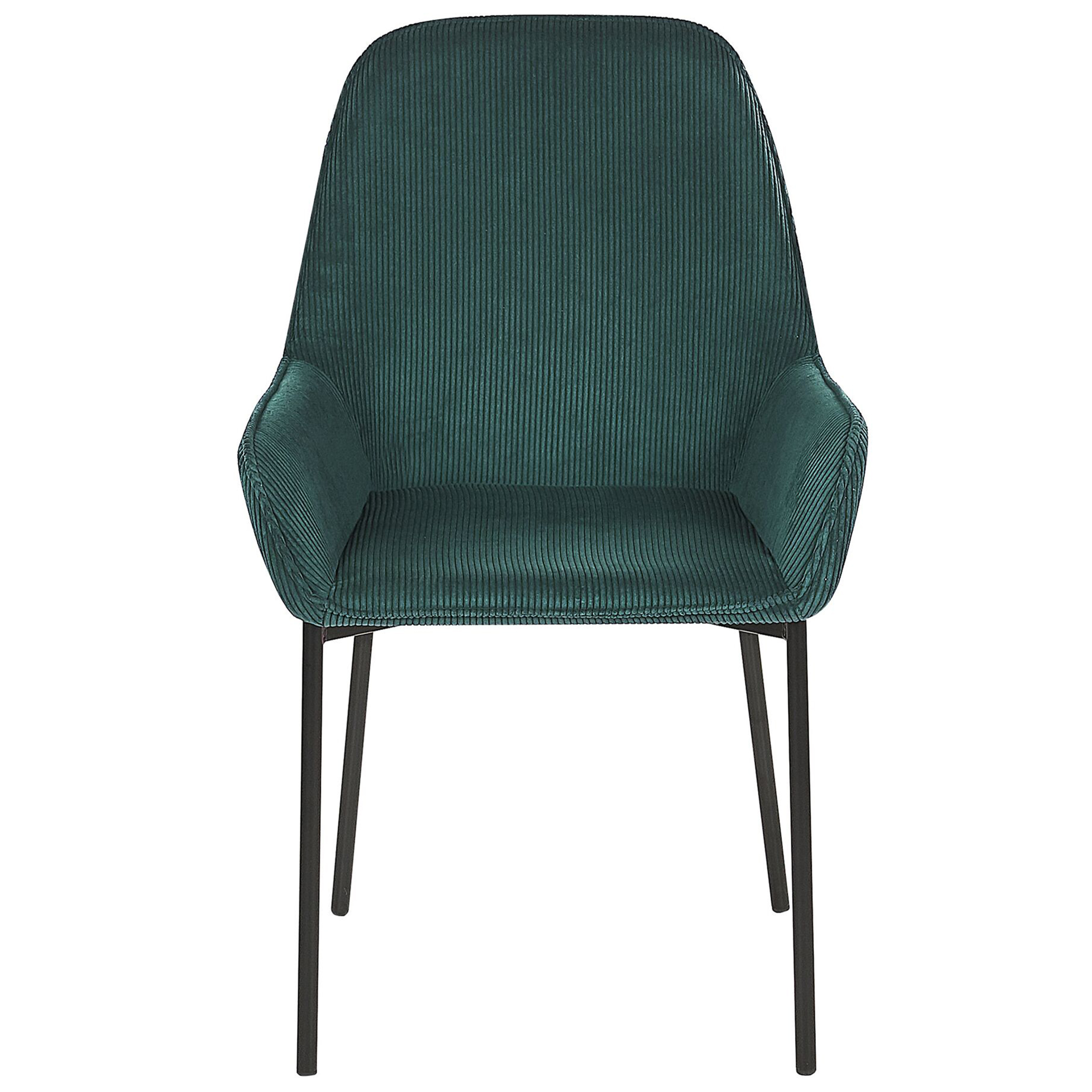 Set of 2 dining chairs LOVERNA Velour Dark Green [5]