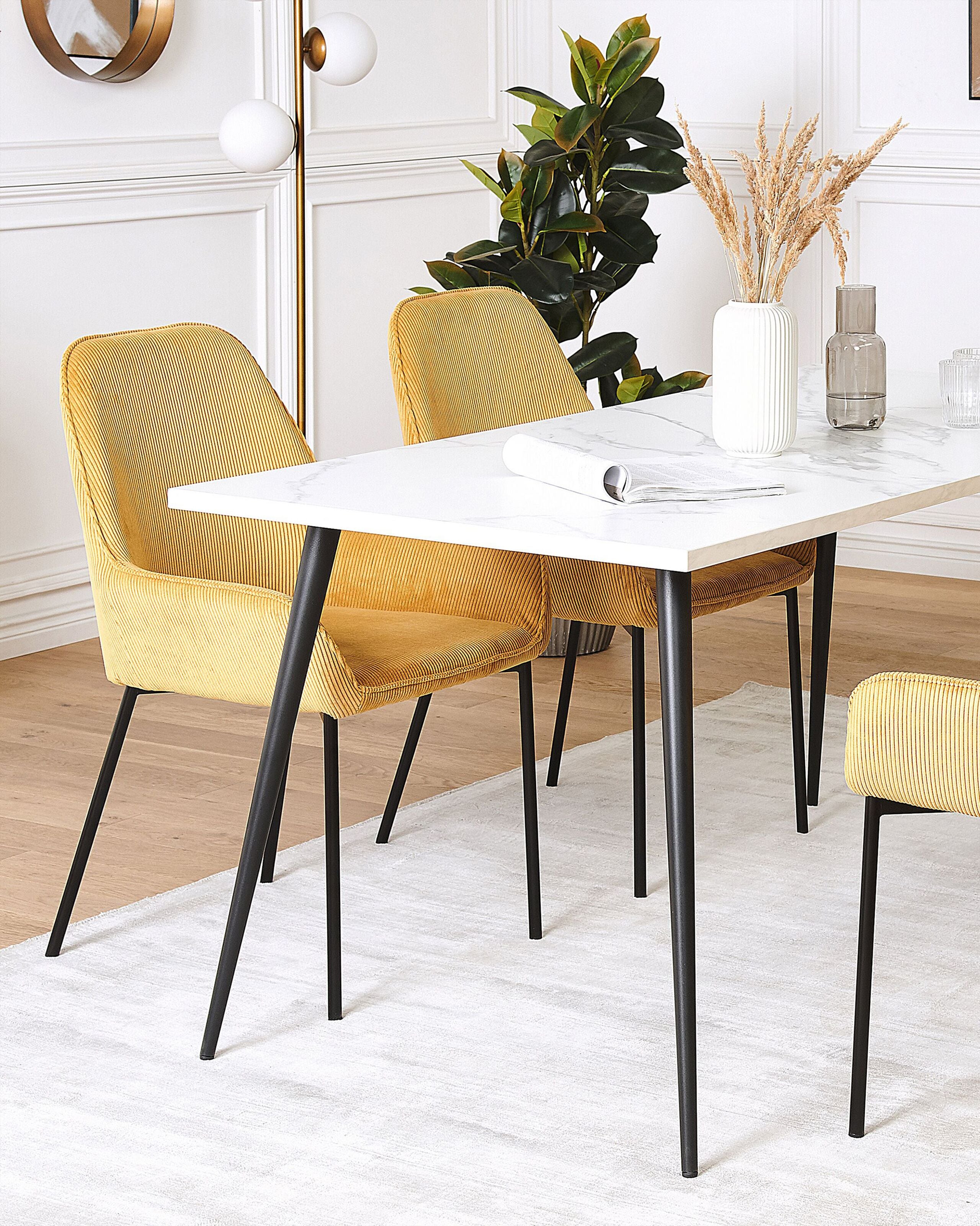 Scaun dining - Set of 2 dining chairs LOVERNA Velour Mustard yellow