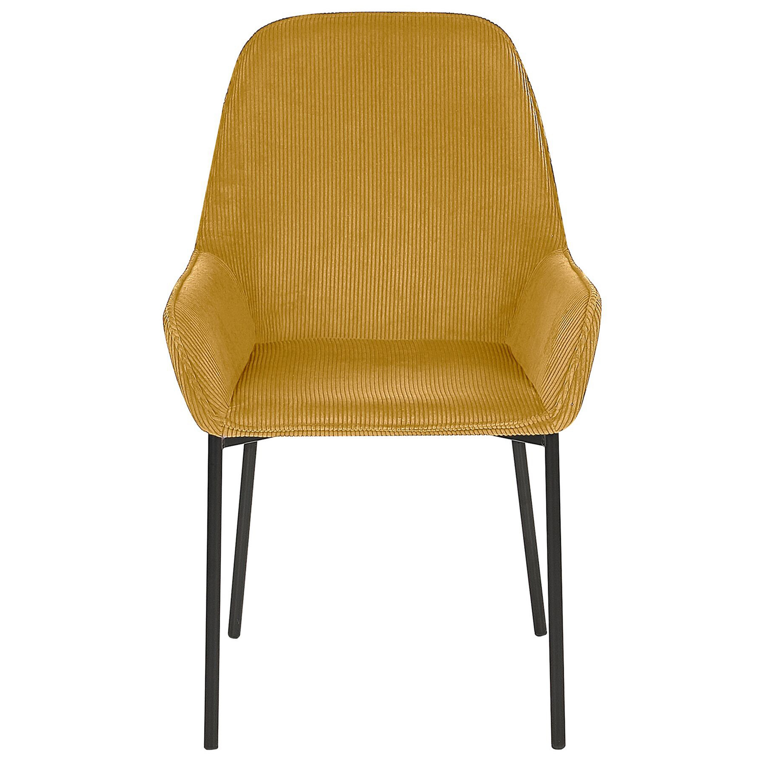 Set of 2 dining chairs LOVERNA Velour Mustard yellow [5]