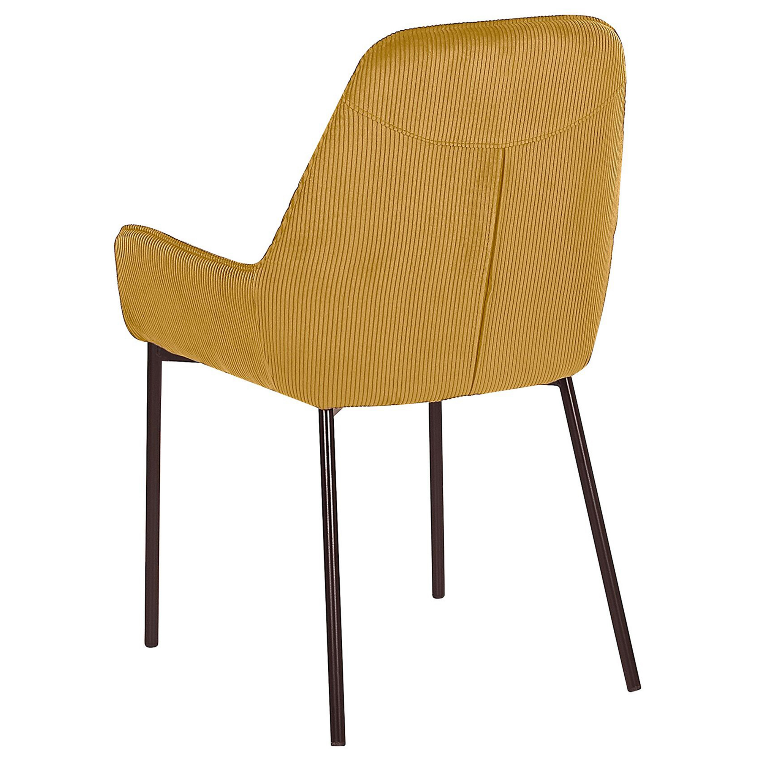 Set of 2 dining chairs LOVERNA Velour Mustard yellow [6]