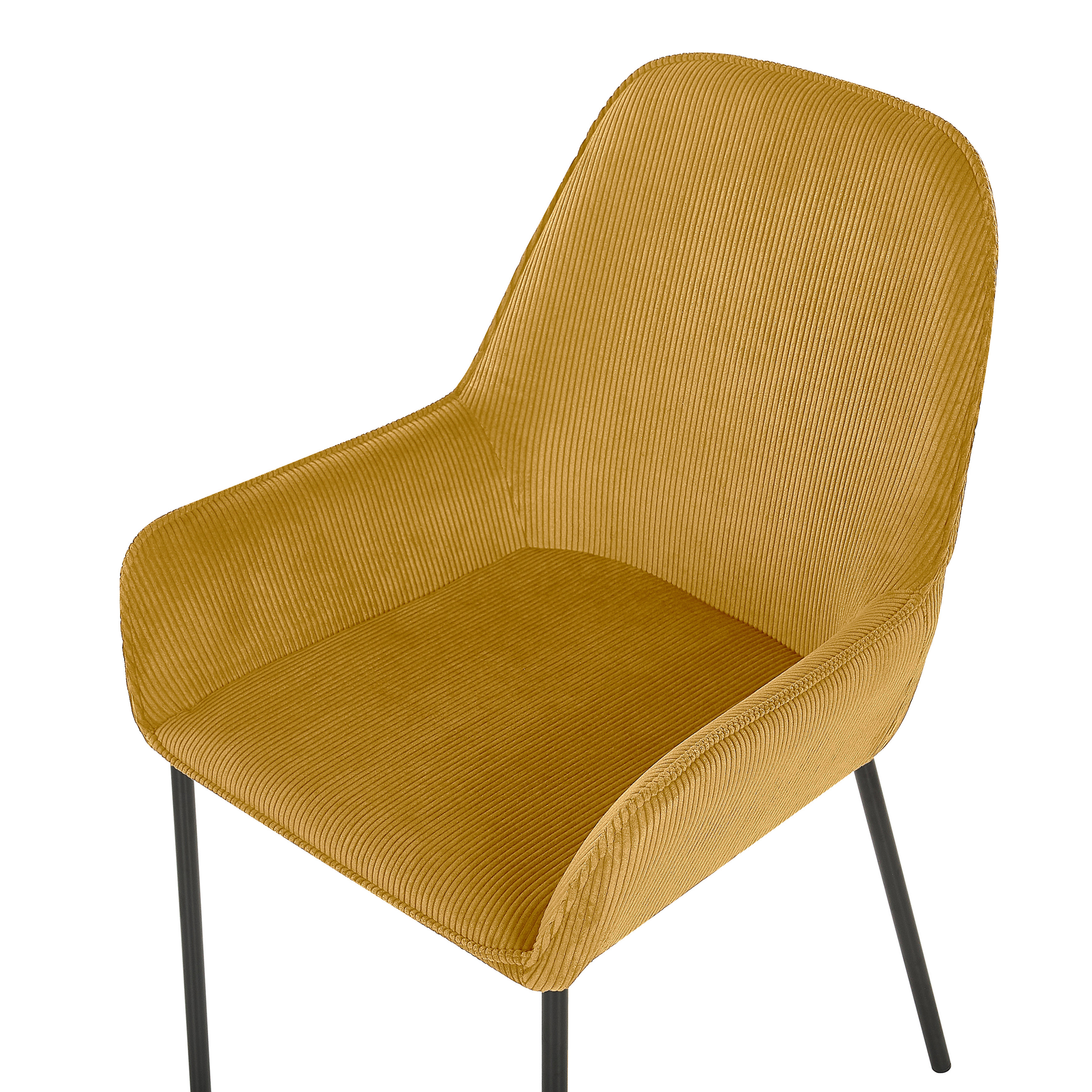 Set of 2 dining chairs LOVERNA Velour Mustard yellow [7]