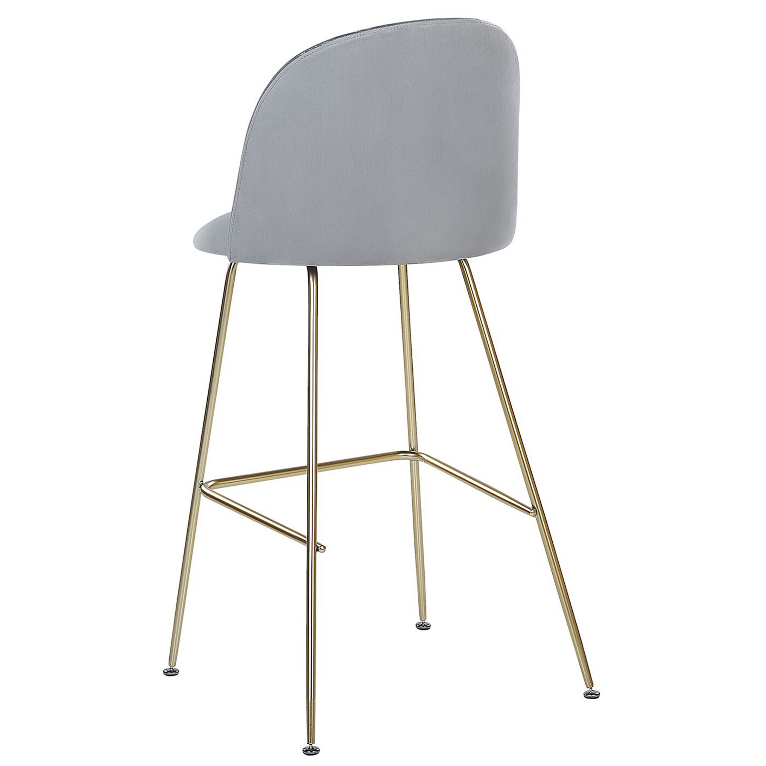 Set of 2 bar chairs ARCOLA Light Grey Velvet [6]