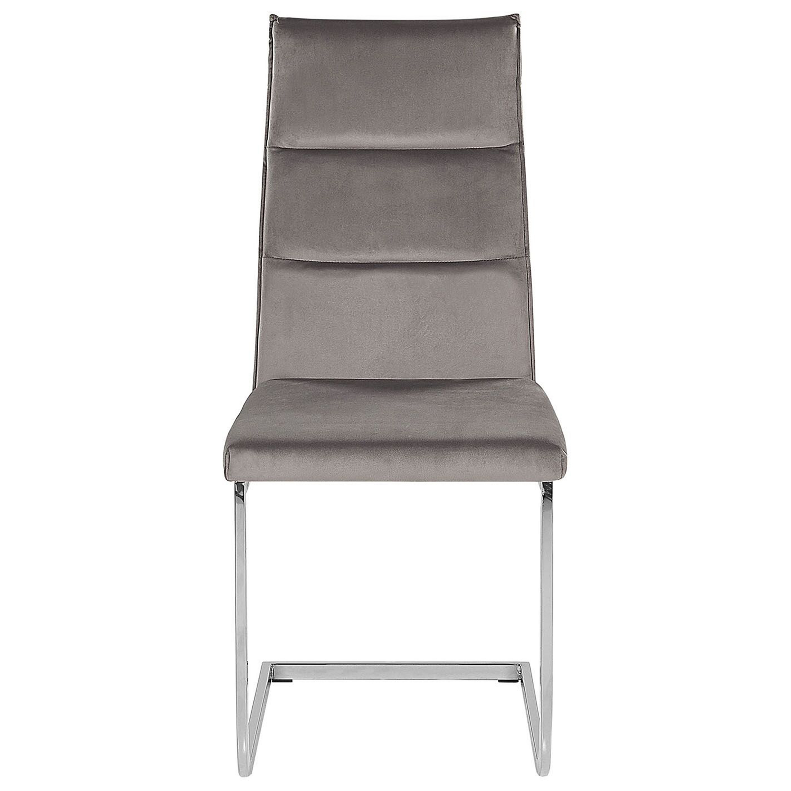 Set de 2 scaune dining ROCKFORD Catifea Gri [5]