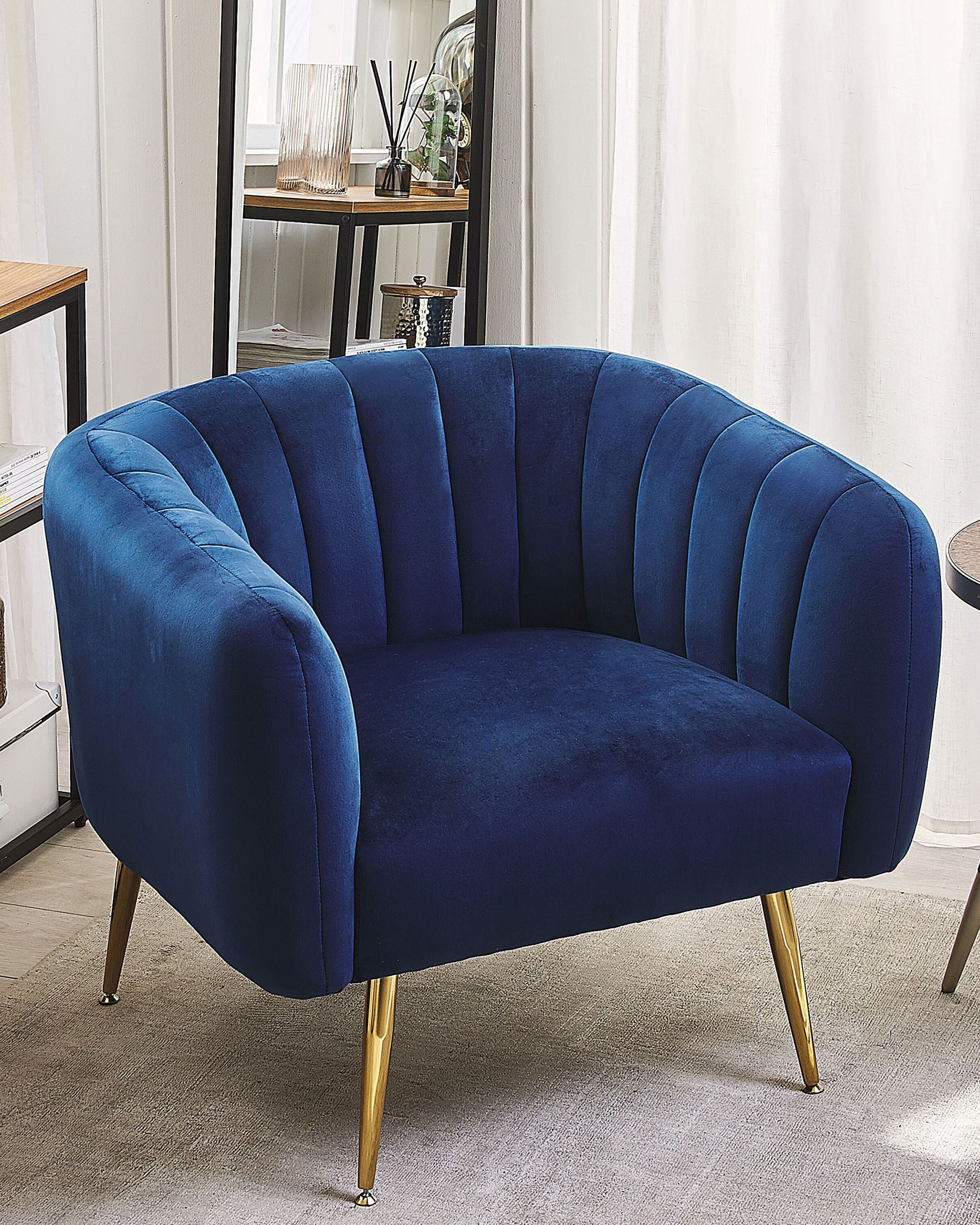 Armchairs - LACONIA armchair Velvet Dark Blue